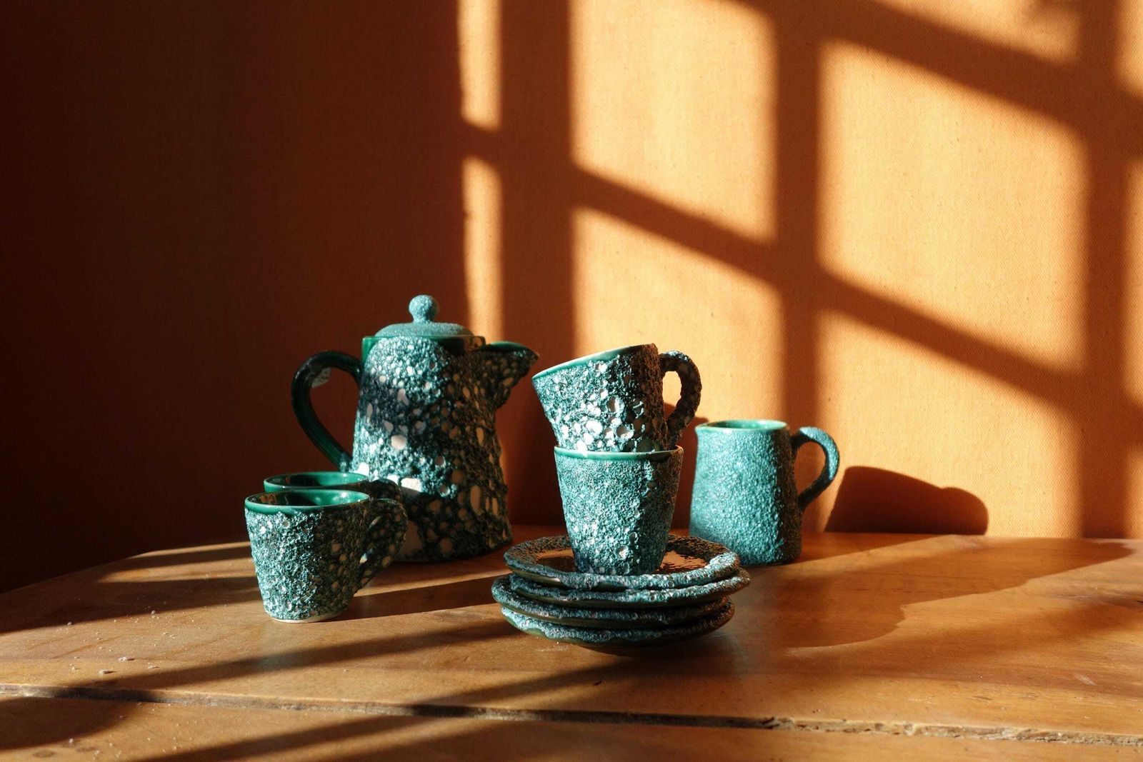 Vintage Fat Lava Vallauris Style Coffee Serving Set   Mcm Homeware photo Home Decor
