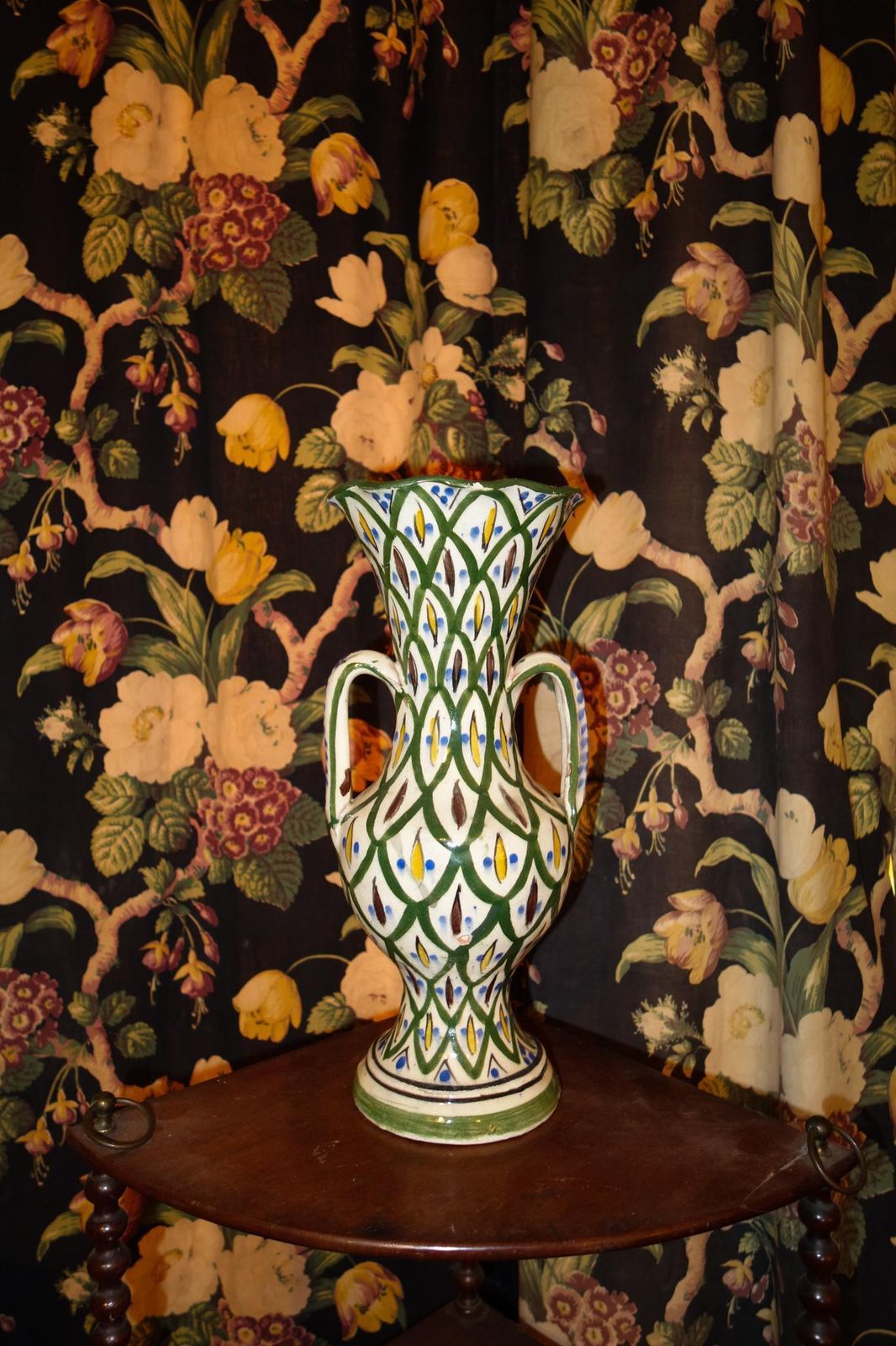 Moroccan Safi Flower Vase  Vintage Ethnic Ceramic Traditional Vase photo vintage