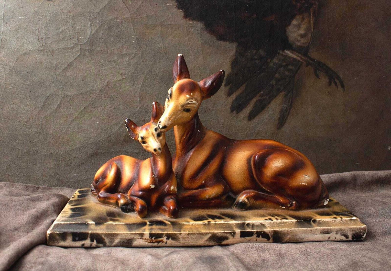 Vintage Ceramic Deer Figurine – Retro Woodland Animal Sculpture