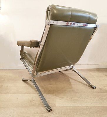 Vintage Metal And Skai Armchair, 1970s photo 520.0