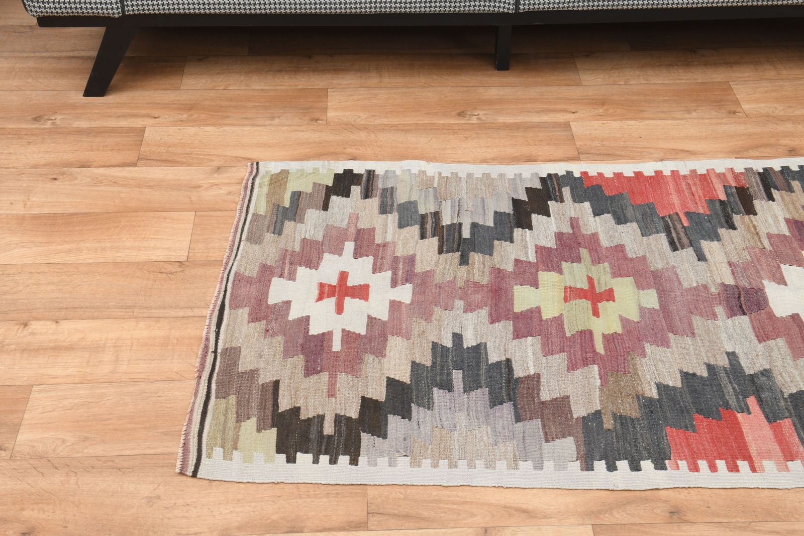 3'1x4'8 Ft, Geometric Style Turkish Kilim Accent Rug, Bathroom Decor, Bath Mat, Wool Bedside Rugs, Vintage Carpet, Wool, Handmade, Flatweave photo for sale