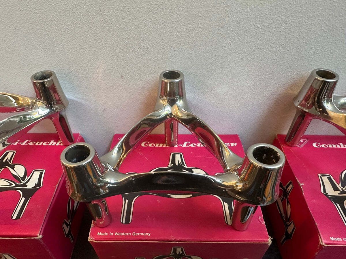 photo vinterior 1960s Bmf Stoffi & Nagel Chrome Modular Candle Holder Inc Box