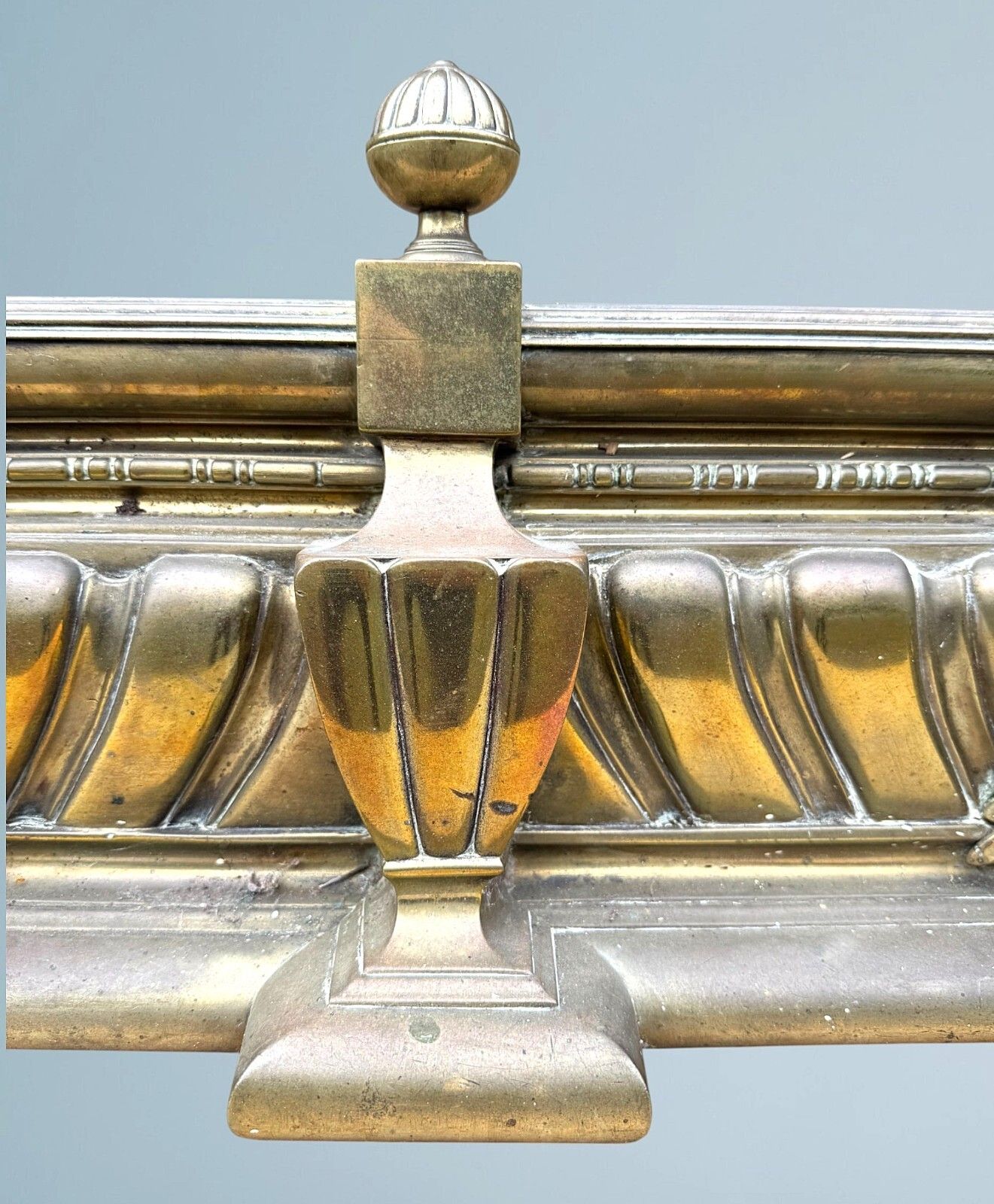 Large 19th Century Country House Brass Fender photo for sale