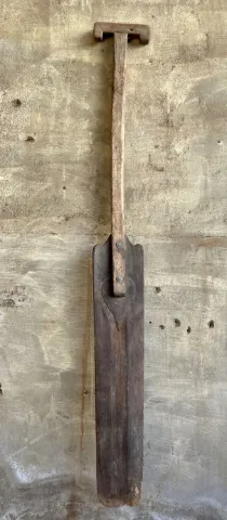 Antique 1900s Tribal Teakwood Oar From Kerala – Handcrafted Paddle For Boats photo for sale