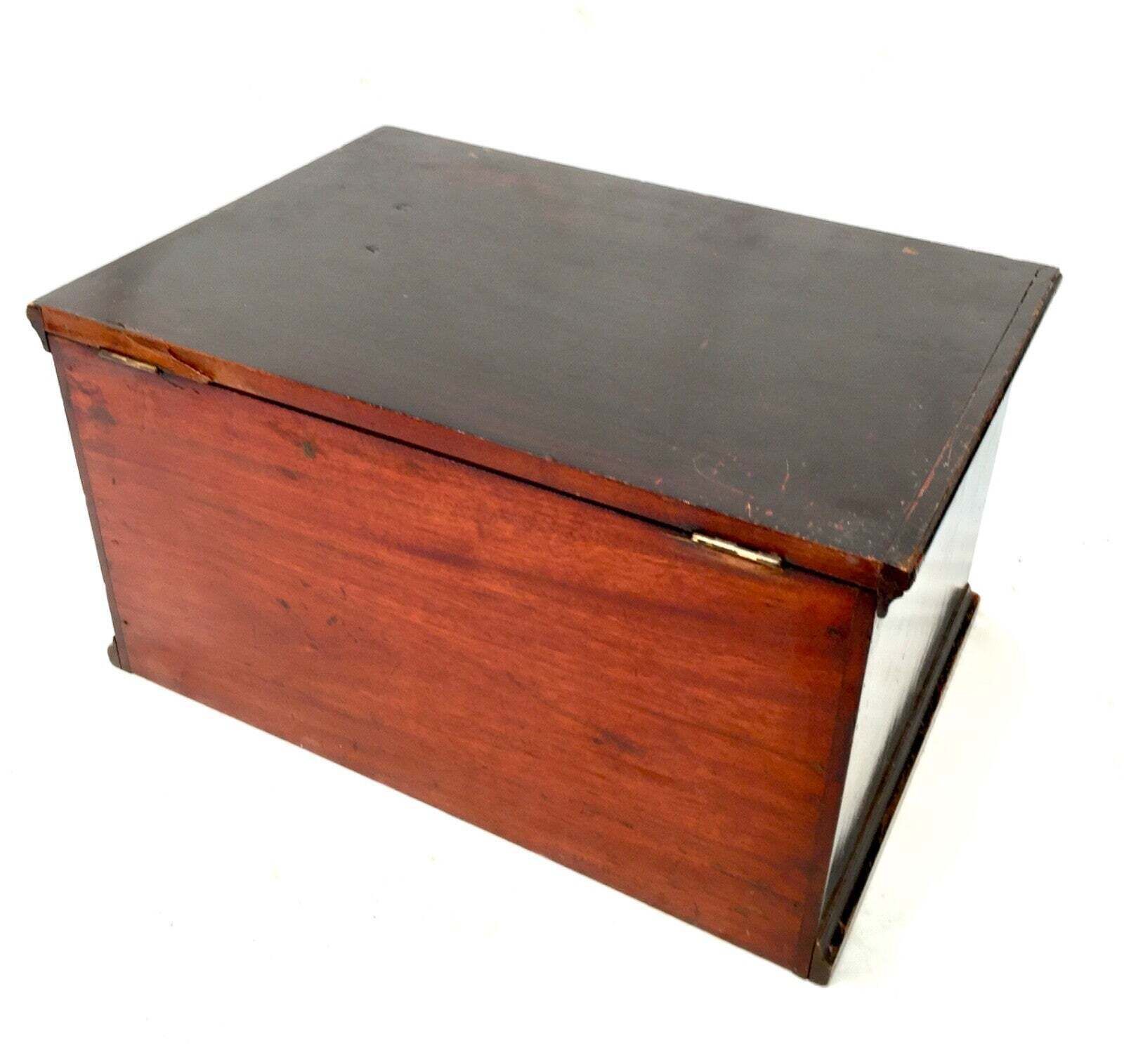 499.0 Antique Wooden Shop Display Sewing Cabinet For G L Turneys Needles Haberdashery photo