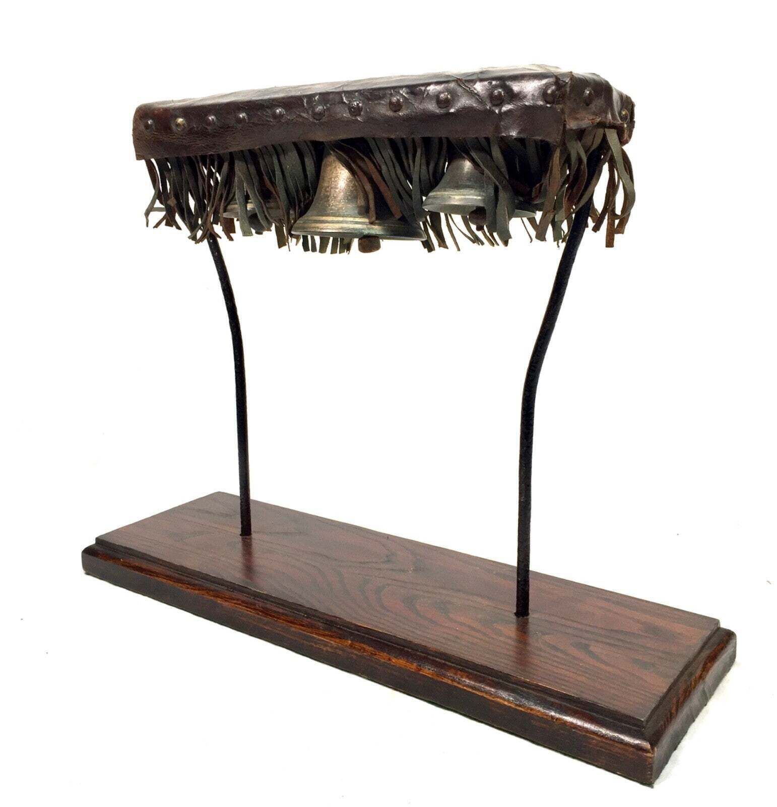 Antique Set Of Shire Horse Belfry / Set Of Team Bells Mounted On Stand C.1900 photo for sale