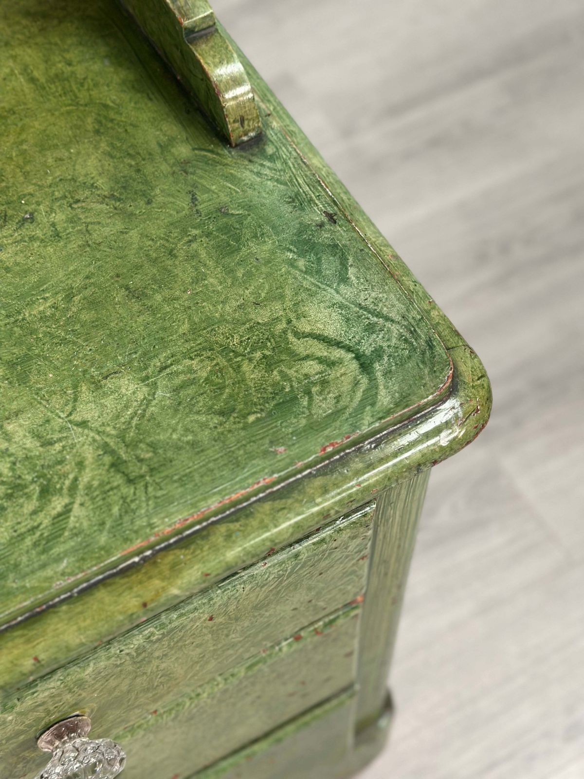 19th Century Pine Chest Of Drawer’s In Green Scumble Paint photo vintage