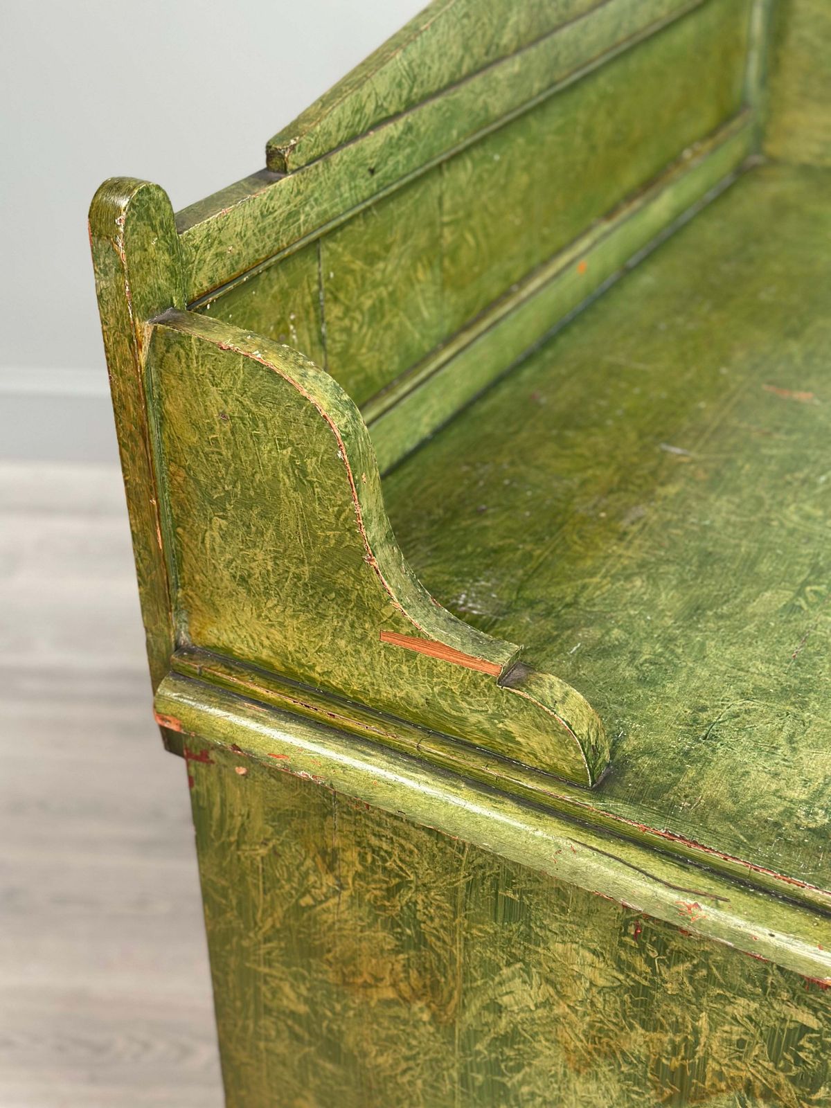 Furniture 19th Century Pine Chest Of Drawer’s In Green Scumble Paint photo