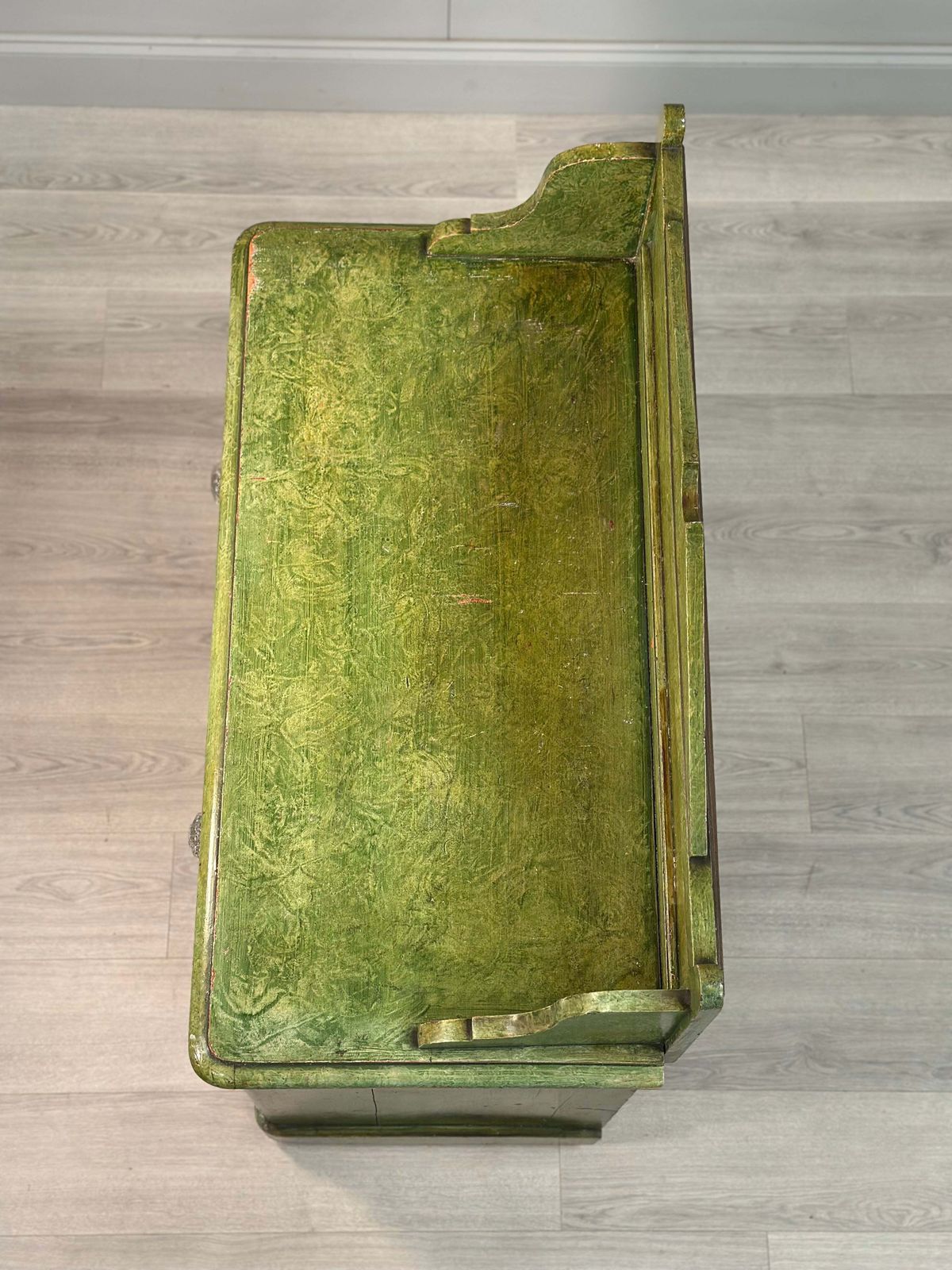 891.0 19th Century Pine Chest Of Drawer’s In Green Scumble Paint photo