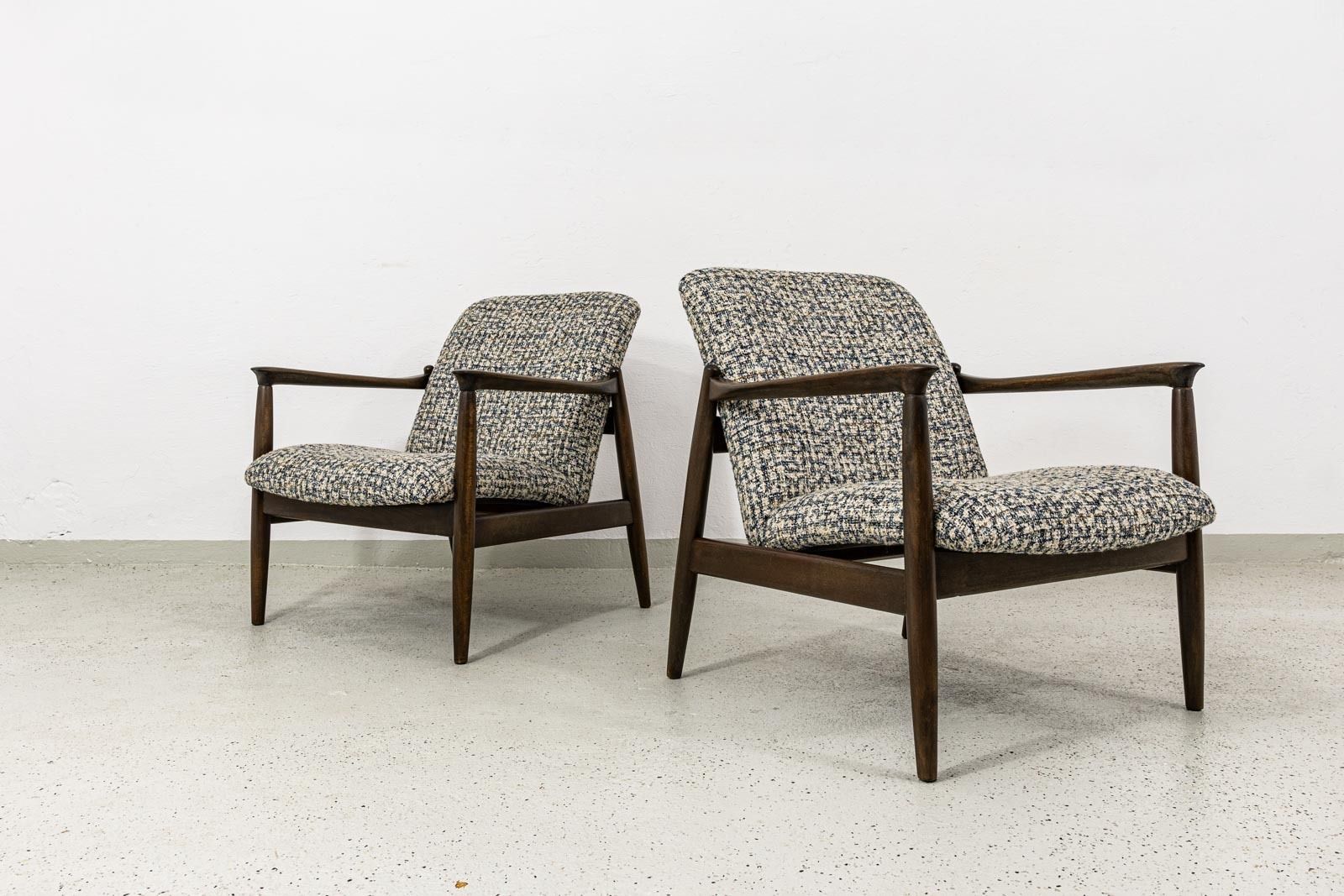 Mid Century Modern Armchairs Designed By Edmund Homa, Poland, 1960s, Set Of 2 photo for sale
