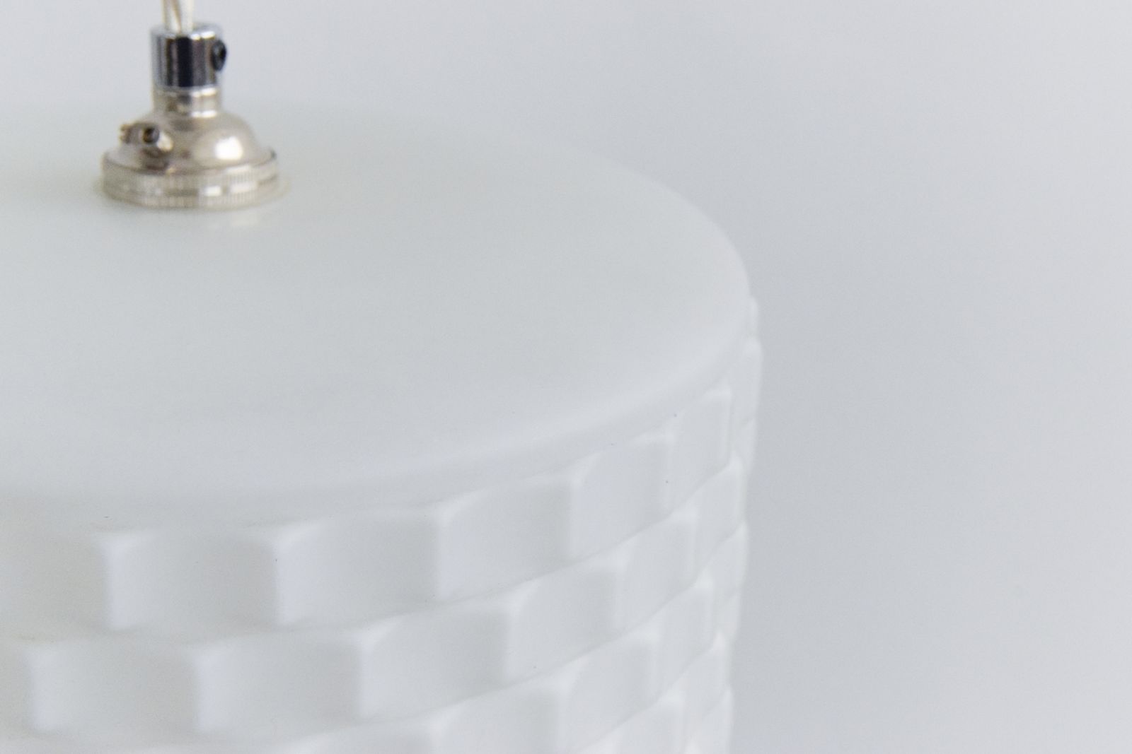 Vintage Pair Of White Textured Opaline Glass Pendant Light Shades photo buy