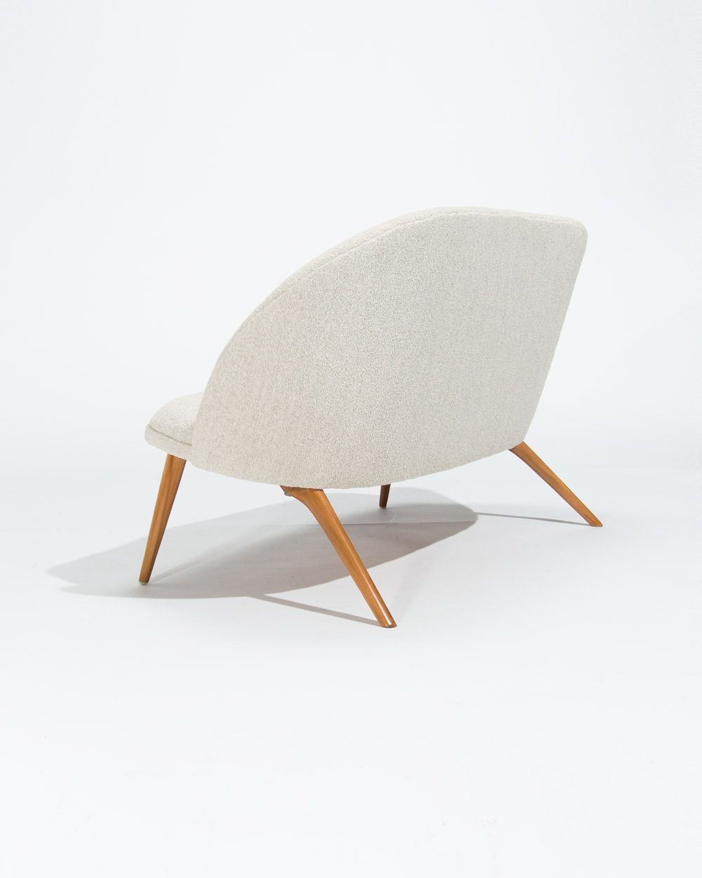 1940’s Swedish Grace Sofa In Cream Boucle, Mid Century Scandinavian Design photo Furniture