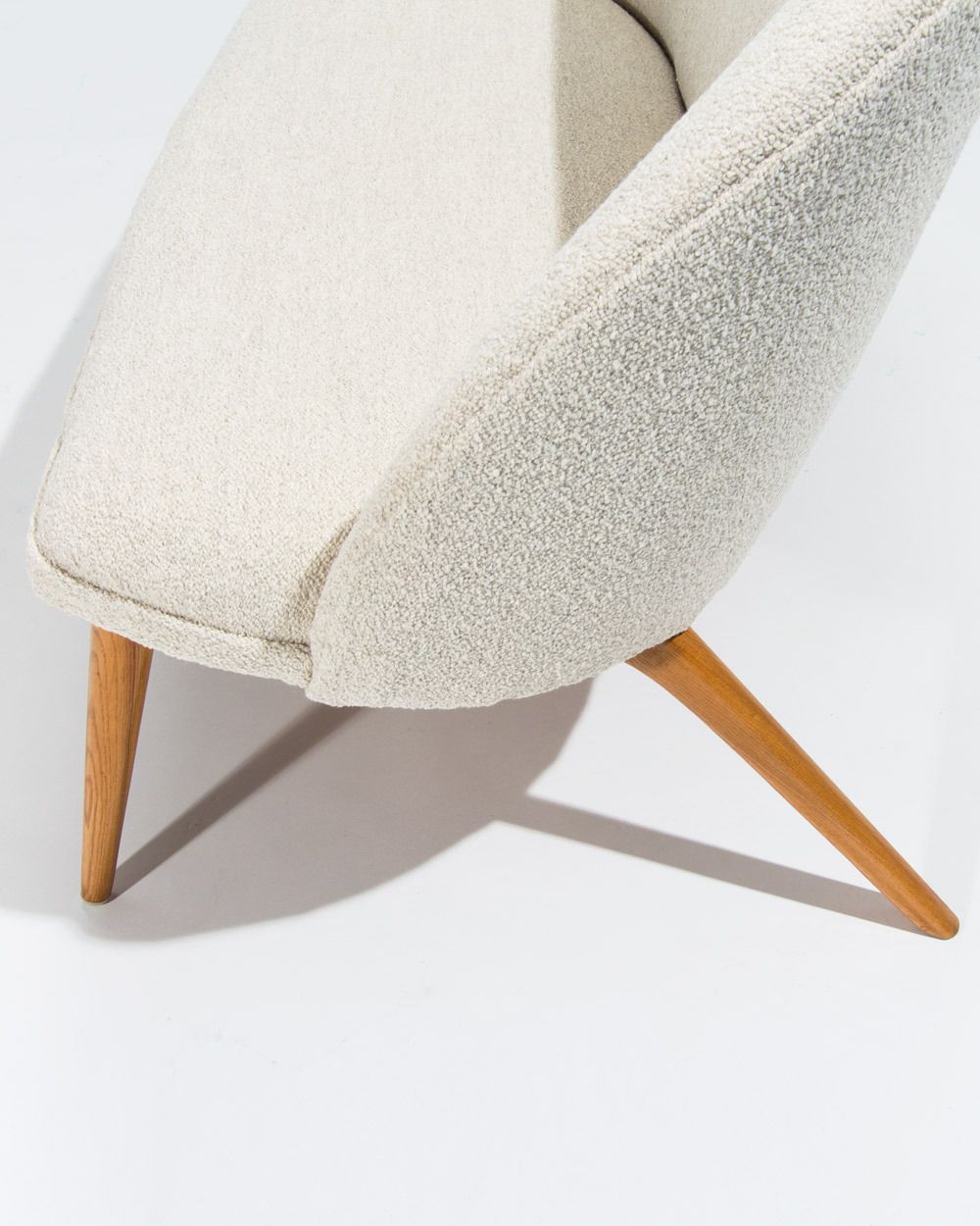 1940’s Swedish Grace Sofa In Cream Boucle, Mid Century Scandinavian Design photo buy