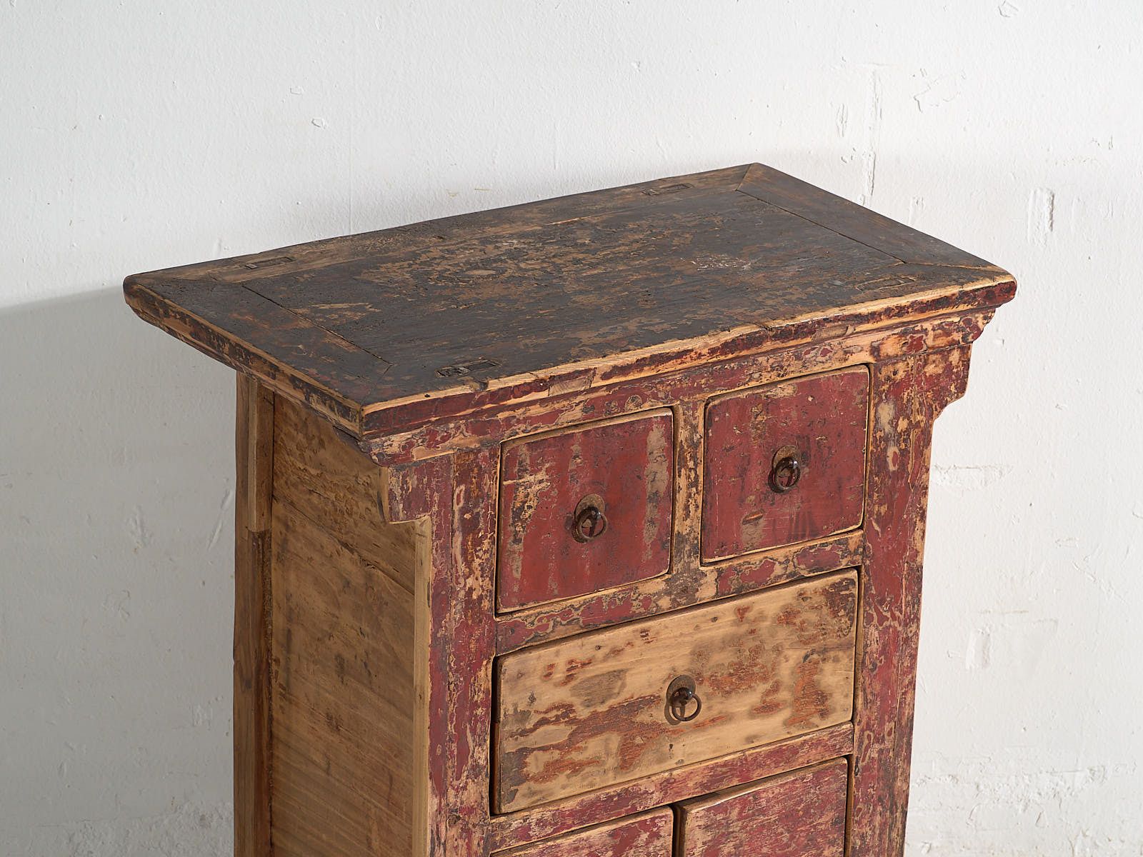 Antique Oriental Cabinet With Red Patina (C.1900) #77 photo for sale