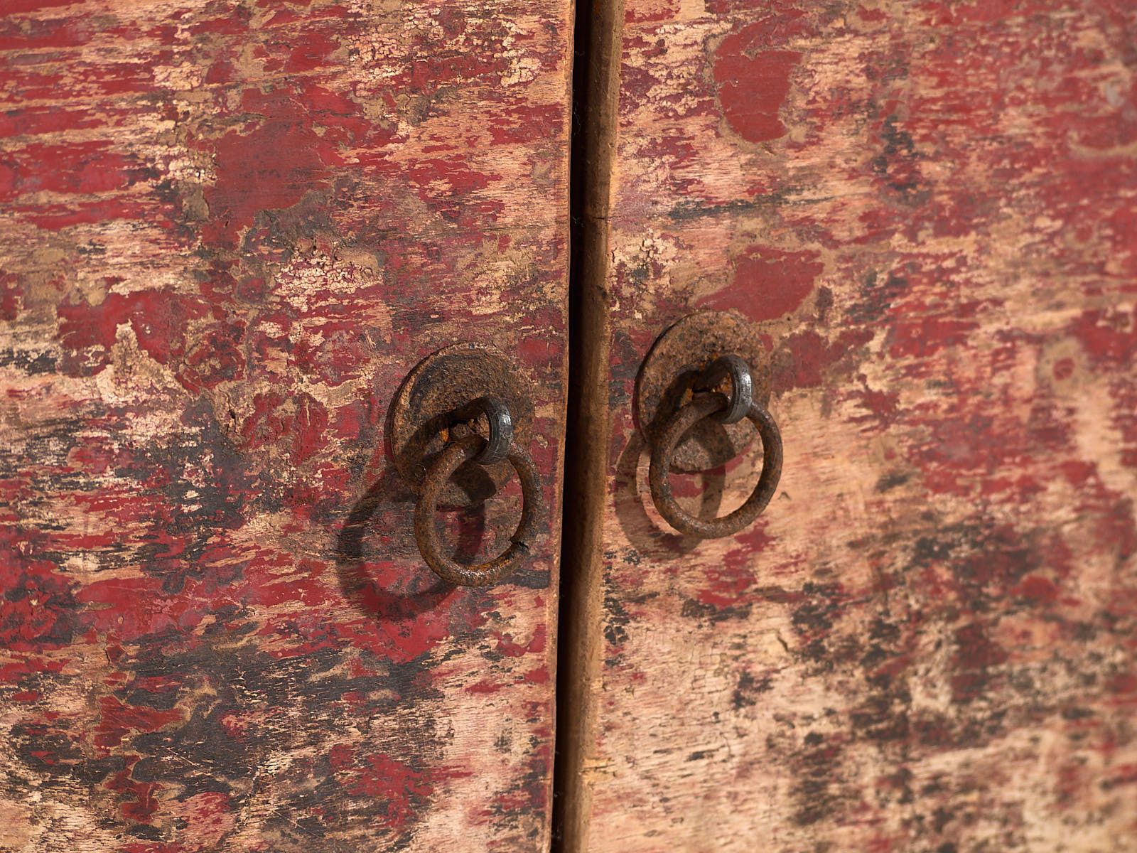 Antique Oriental Cabinet With Red Patina (C.1900) #77 photo buy