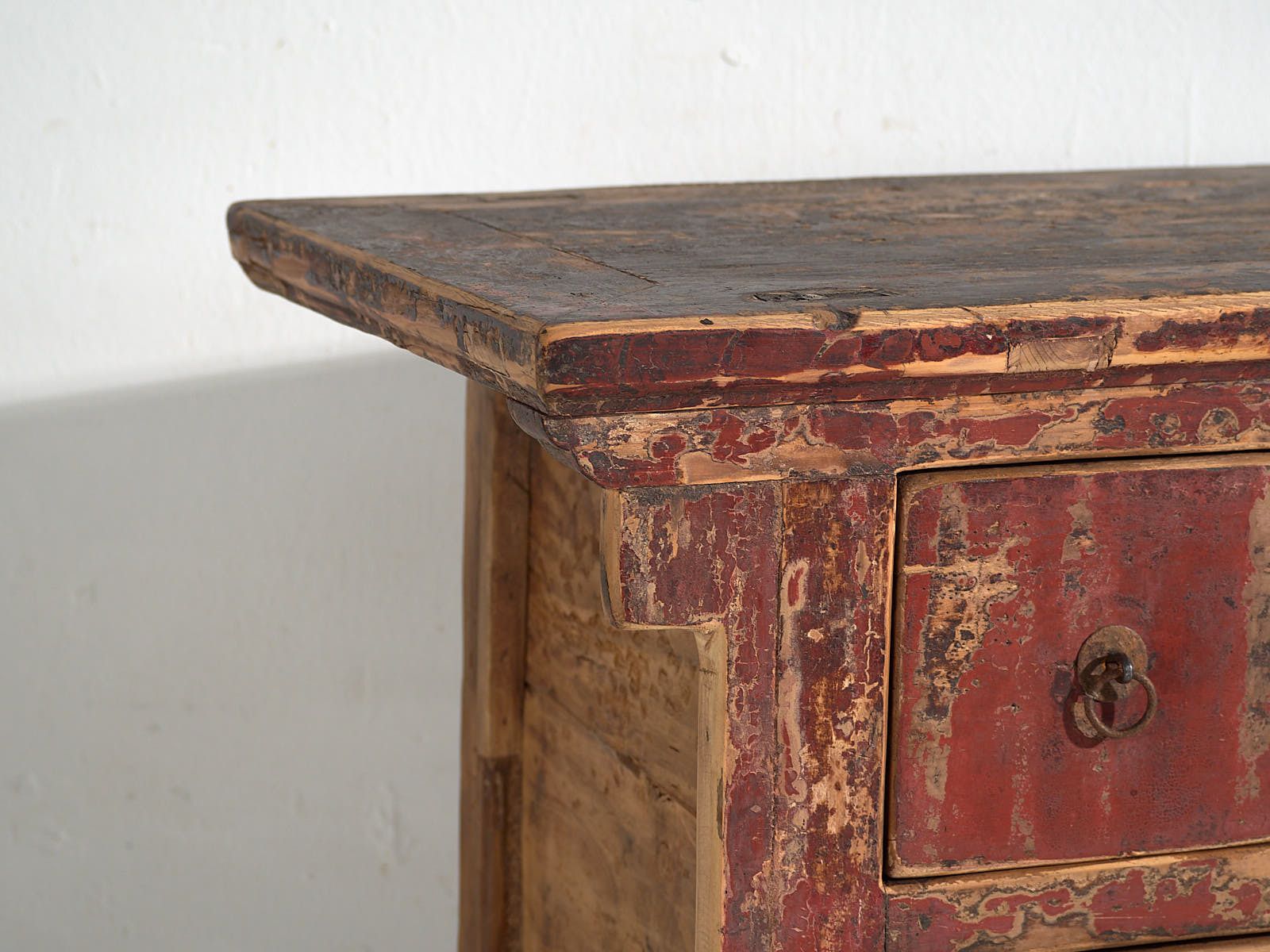 Antique Oriental Cabinet With Red Patina (C.1900) #77 photo vintage