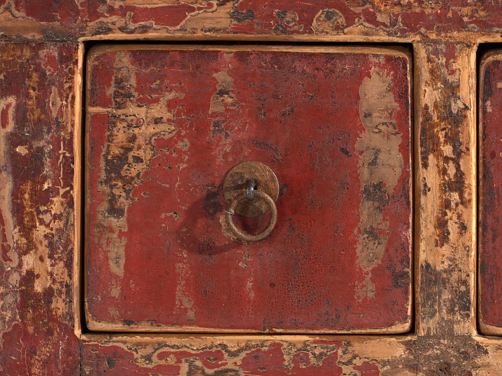 photo buy Antique Oriental Cabinet With Red Patina (C.1900) #77
