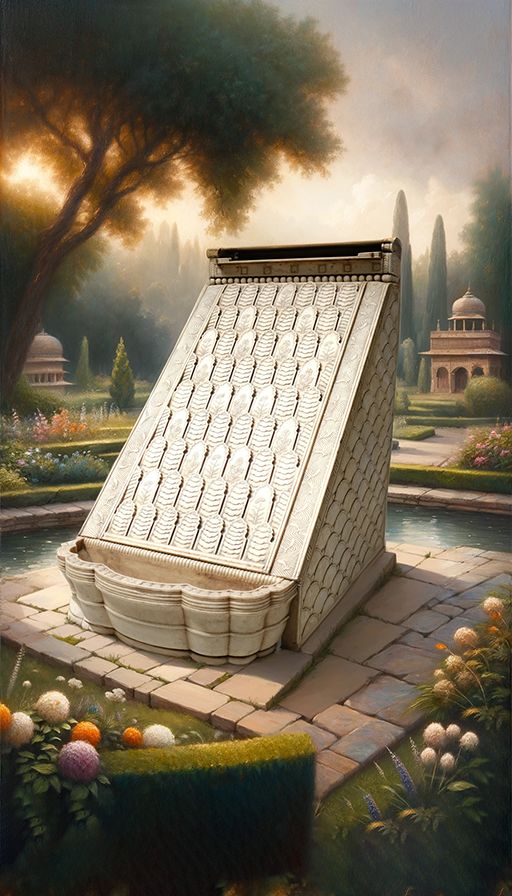 Antique 18th Century Indian Marble Fountain – Hand Carved Garden Water Feature With Marigold Relief & Lotus Motifs | Heritage Sculpture From Rajasthan photo furniture