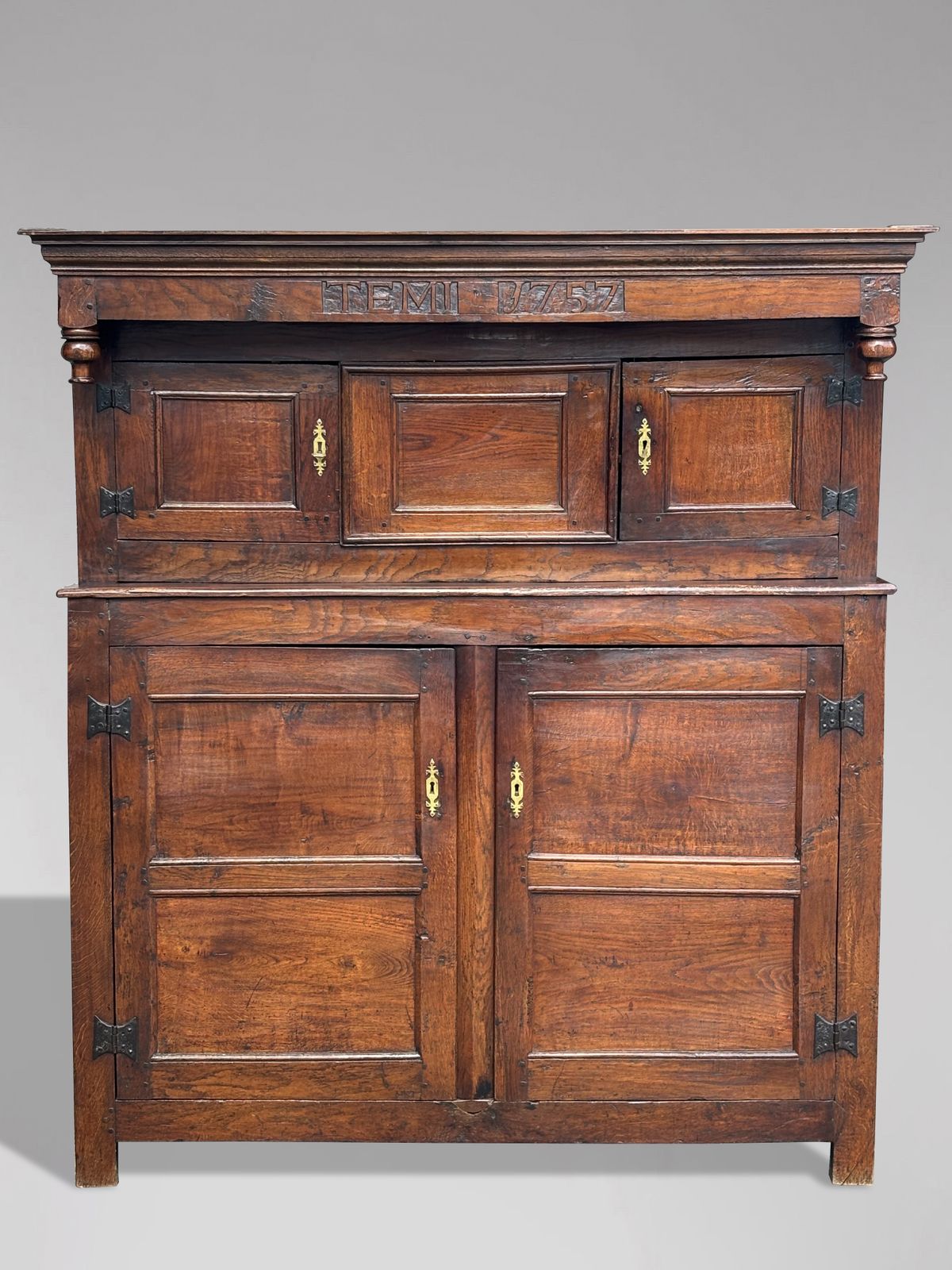 18th Century English Elm Court Cupboard photo Furniture