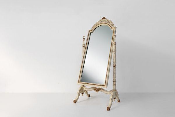 Mid Century Baroque Style Wooden Standing Dressing Mirror, France, 1950s photo 2127.0
