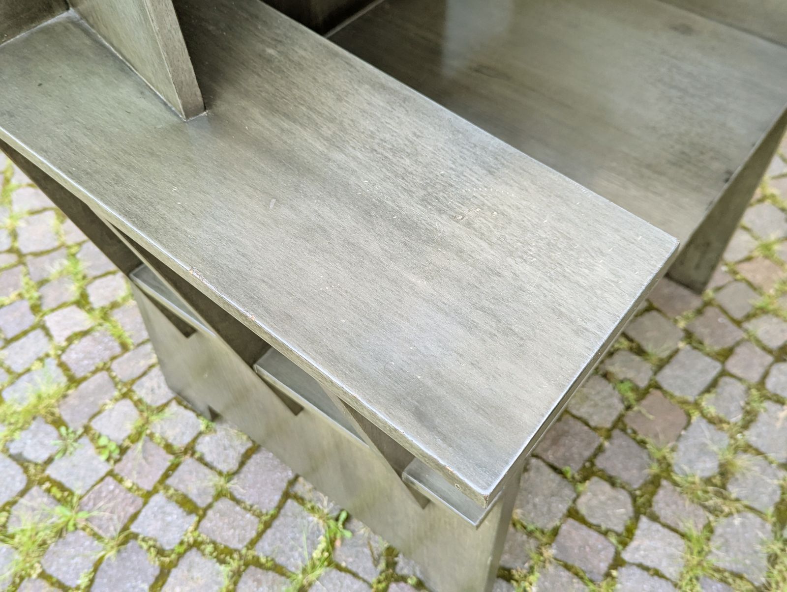 Huge Sculptural Matrix Throne Armchair In Grey Wood By Adriano E Paolo Suman For Giorgetti, 1984 photo vinterior