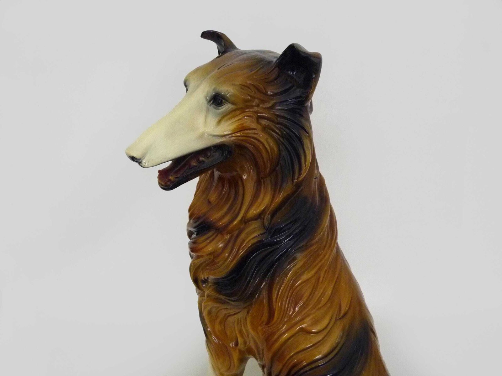 Life Size Ceramic Collie Dog Sculpture From The 1960s photo Art