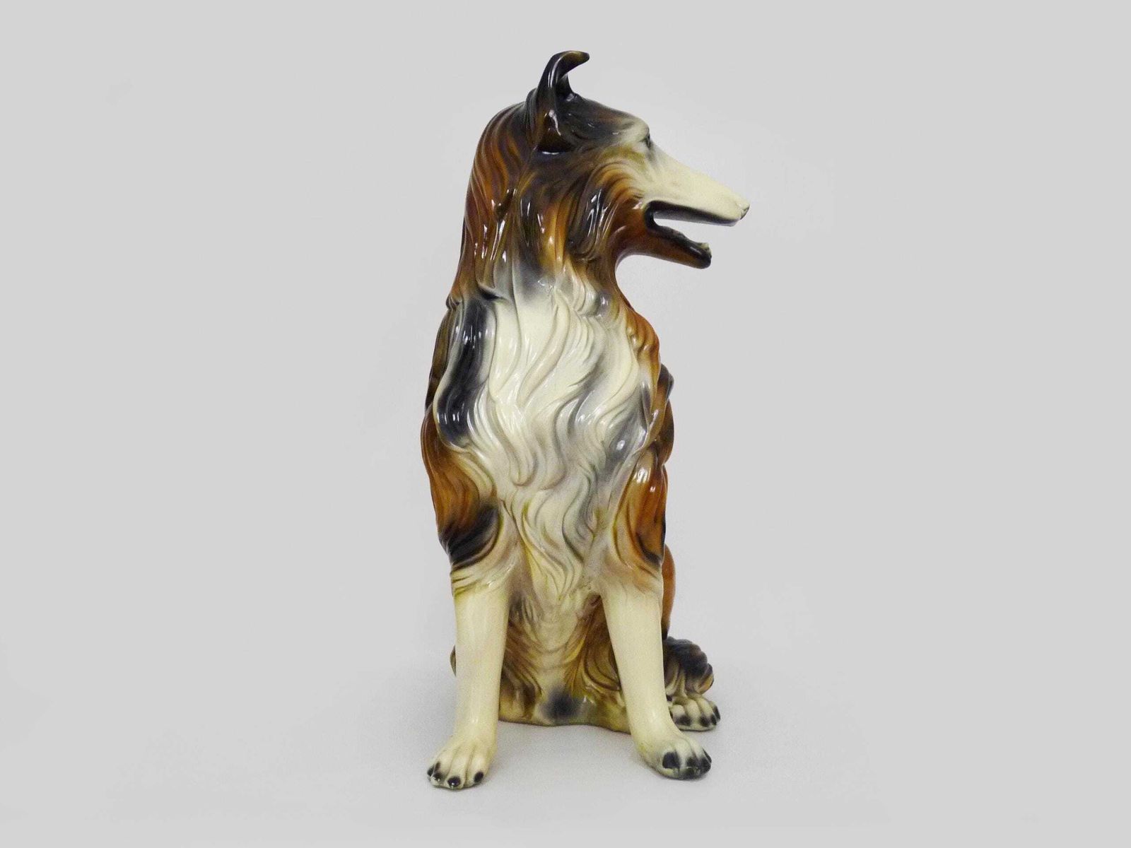 Life Size Ceramic Collie Dog Sculpture From The 1960s photo vinterior