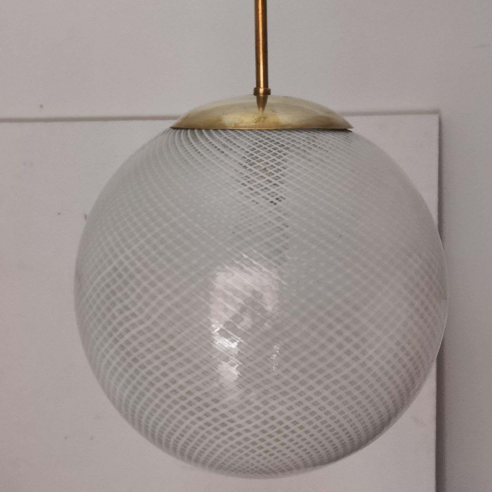 Globe Chandelier Reticello Attibuited To Carlo Scarpa Per Venini, Murano, 1950s photo 1377.0