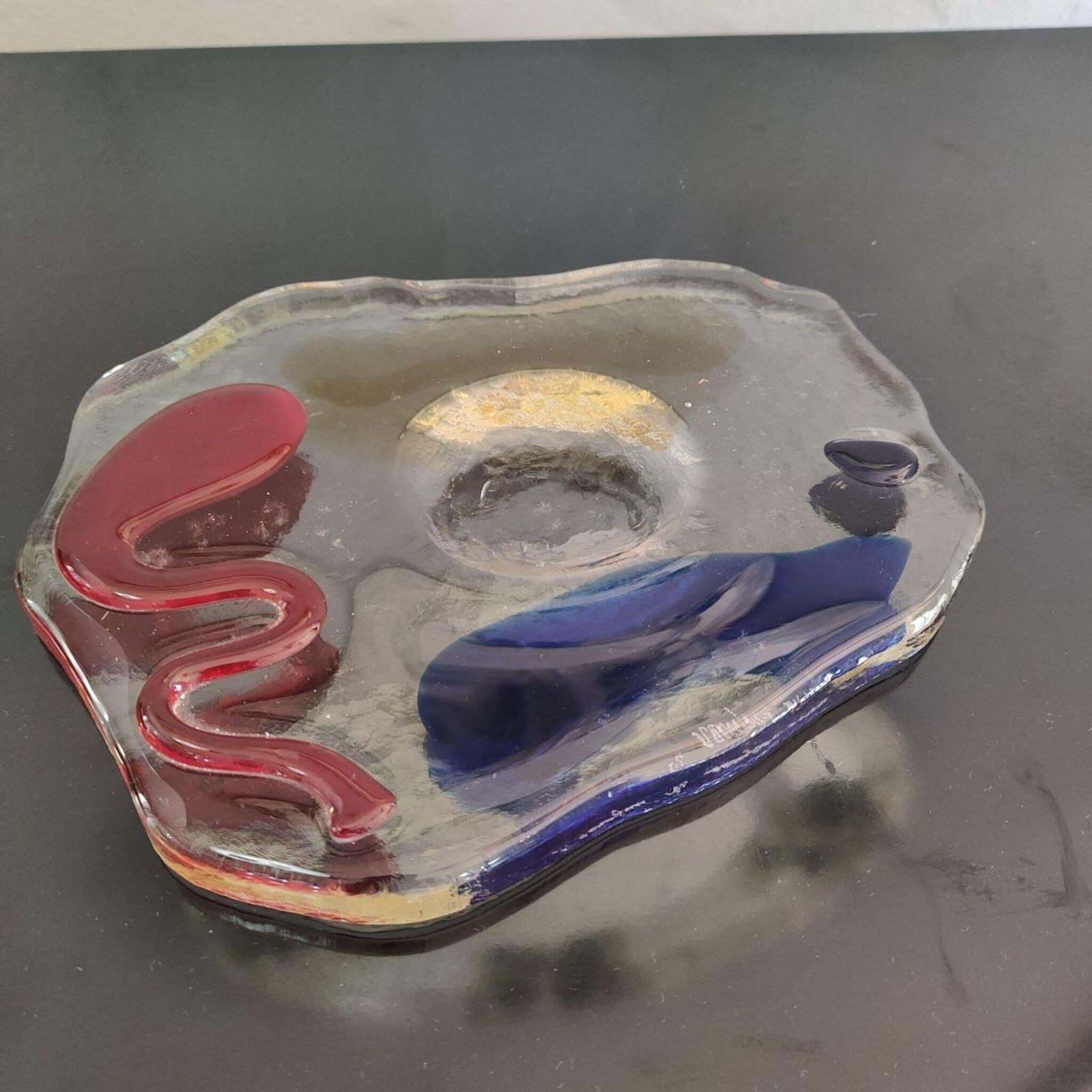 Mid Century Modern Murano Glass Catchall Ashtray Luigi Serafini Memphis 1980s photo Home Decor