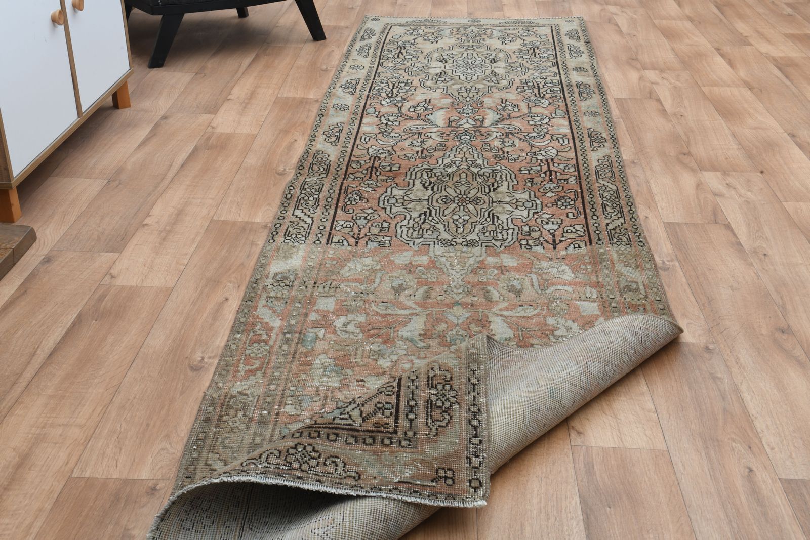 3'1x12'1 Ft, Handmade Luxury Turkish Runner, One Of A Kind, Vintage Oushak Rug, Kitchen Decor, Stair Decor, Hallway Carpet, Farmhouse Decor, Wool