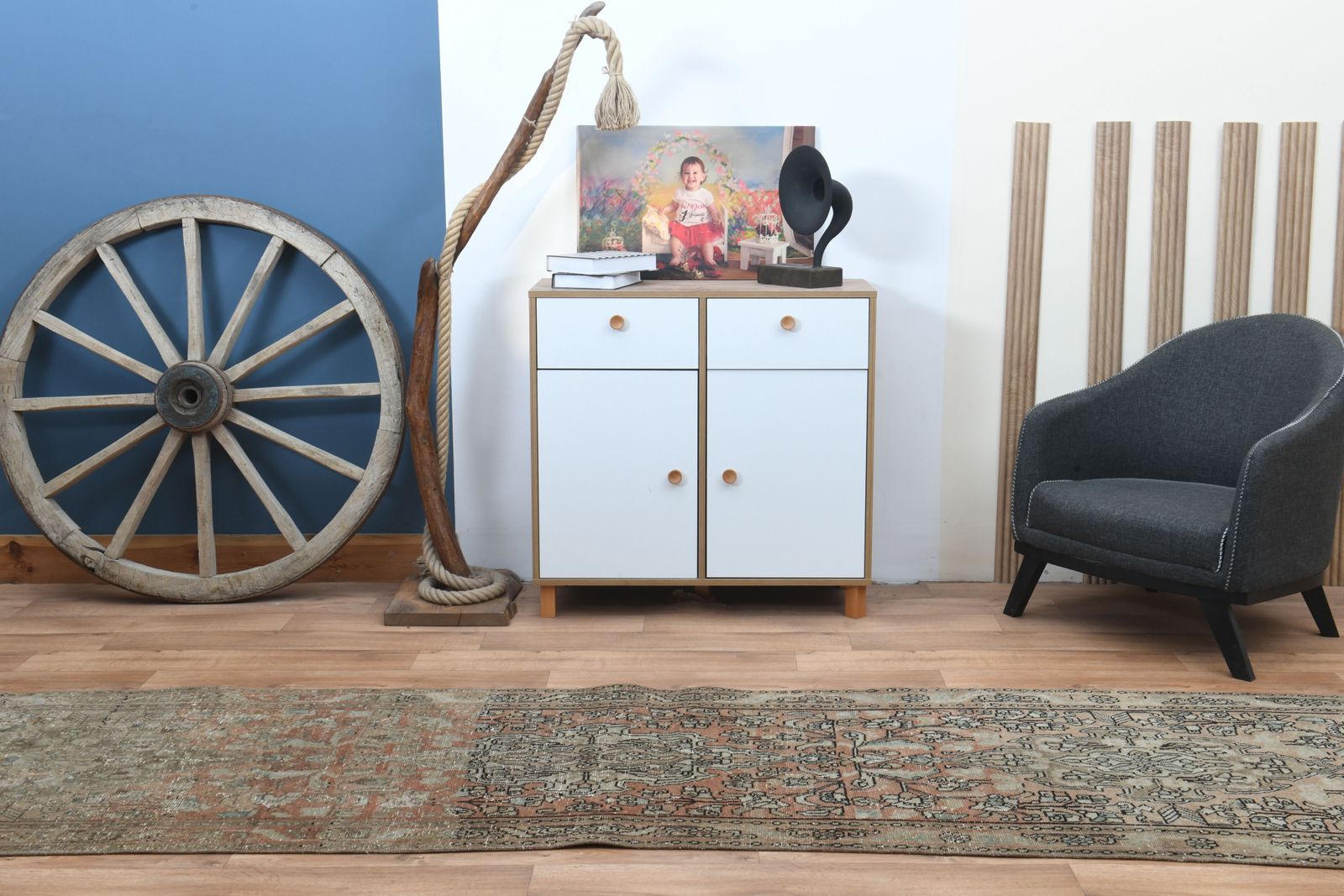 3'1x12'1 Ft, Handmade Luxury Turkish Runner, One Of A Kind, Vintage Oushak Rug, Kitchen Decor, Stair Decor, Hallway Carpet, Farmhouse Decor, Wool photo Textiles
