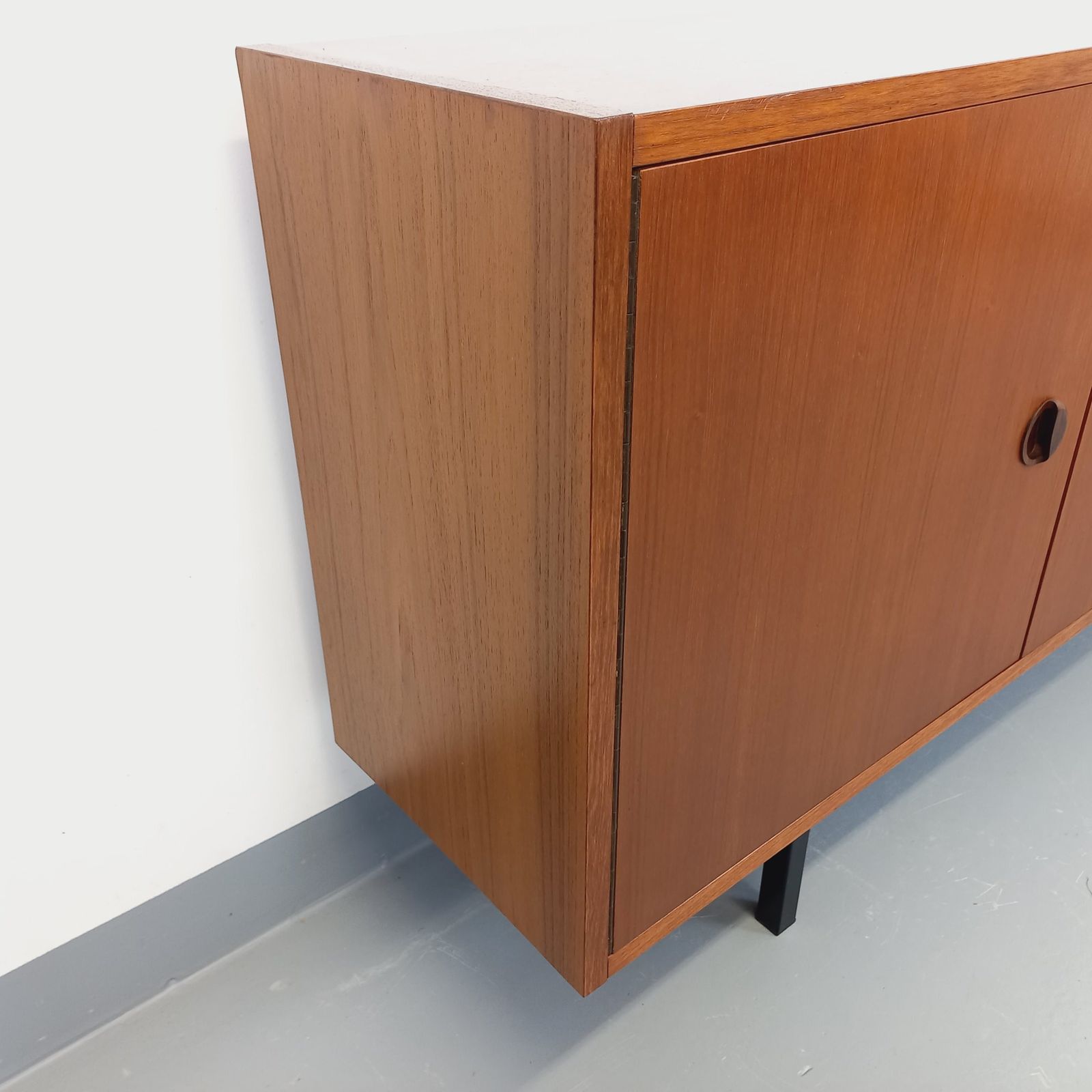 photo for sale Modernist Sideboard In Teak With Black Metal Legs