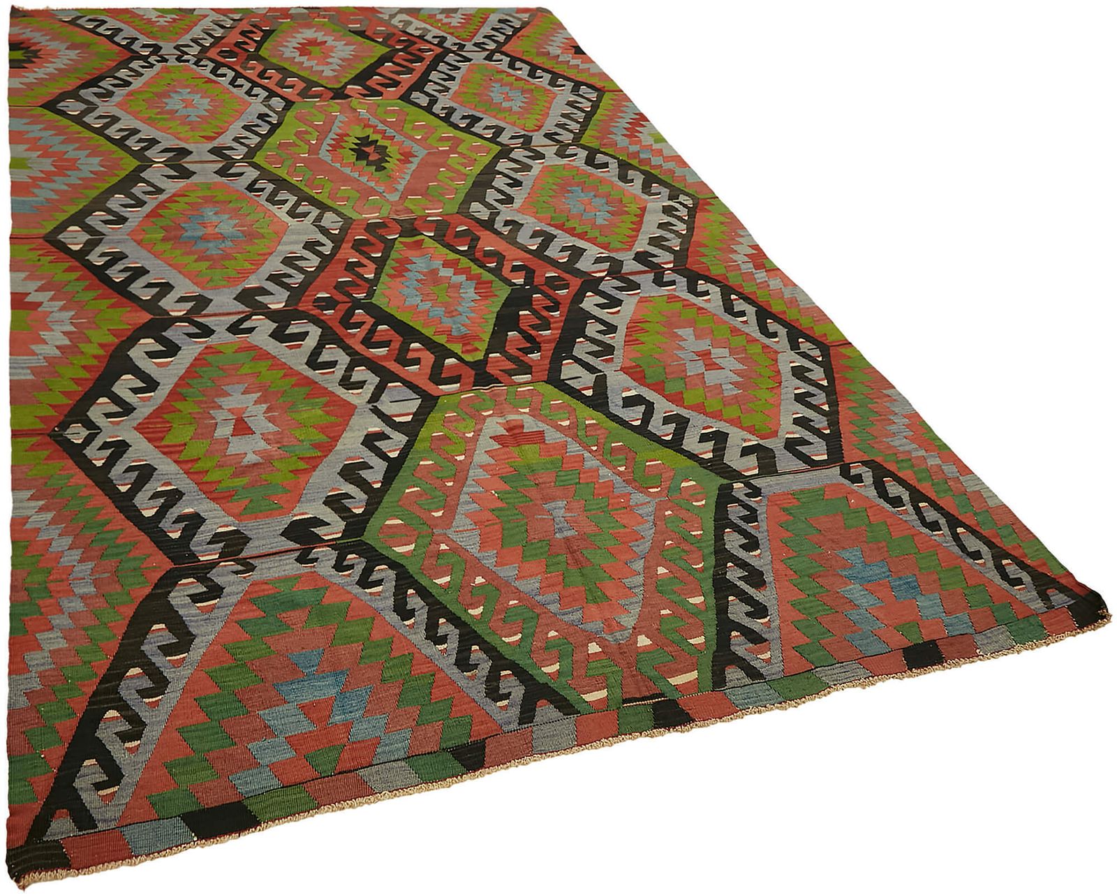 Handmade Multicolor Oriental Kilim Rug 198 Cm X 320 Cm photo furniture