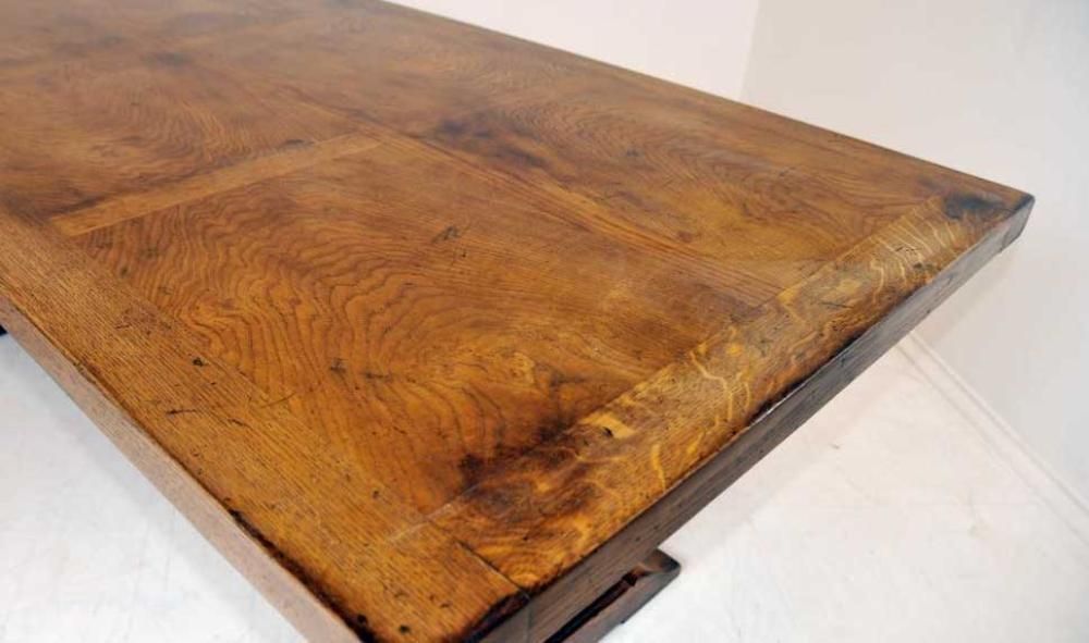 Oak Refectory Table Trestle Tables   English Farmhouse photo for sale