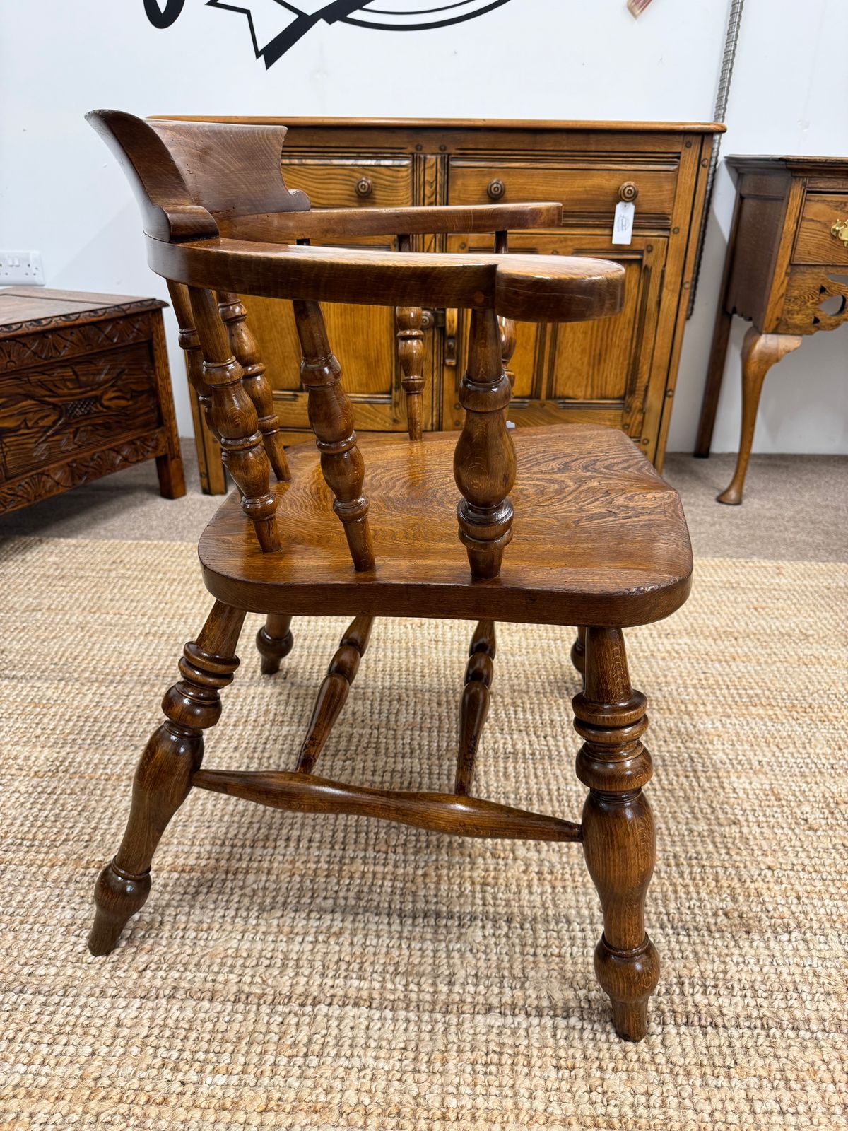 19c Elm Captains Chair, 1800s, Antique photo for sale