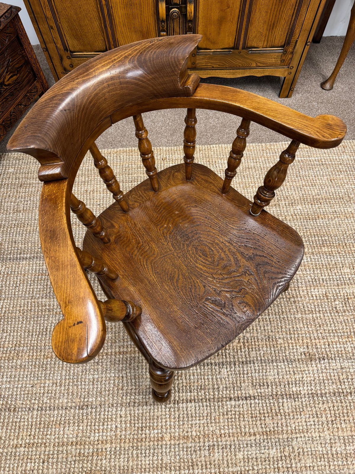 19c Elm Captains Chair, 1800s, Antique photo vinterior