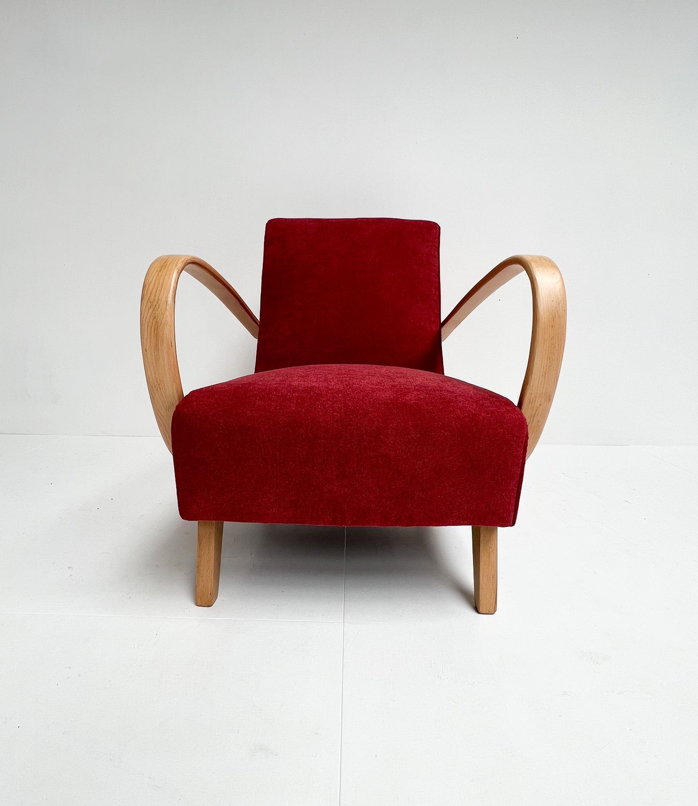 Renovated Jindrich Halabala Armchair, 1950s photo furniture