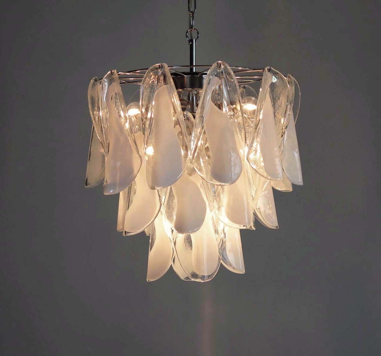 Italian Vintage Murano Chandelier   Mazzega   23 "Rondini" Glass photo Lighting