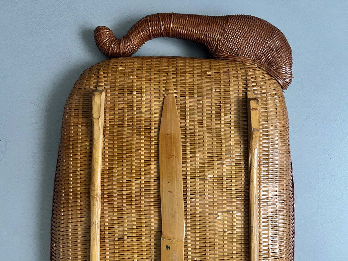 Boho Chic Elephant Vintage Chinese Tray  Top Art photo for sale