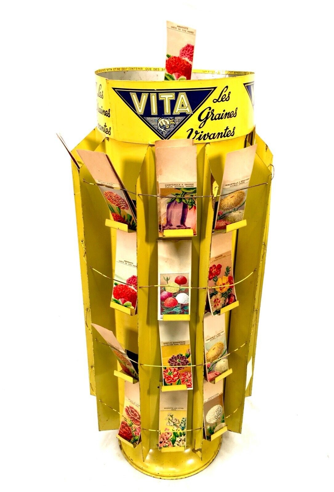photo vinterior Antique Advertising Large French Shop Display Stand For Vita Garden Flower Seeds
