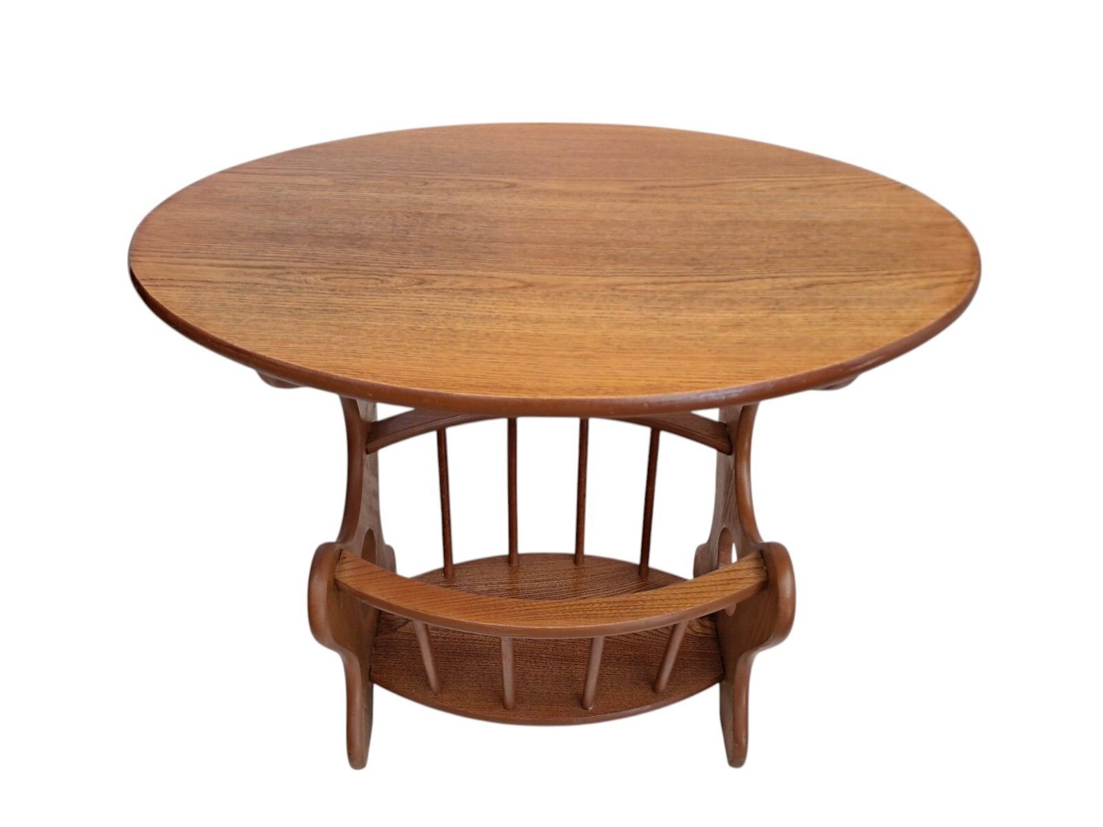 Vintage Mid Century Teak Table Magazine Rack Side Table Plant Hallway Table 1970 photo 195.0