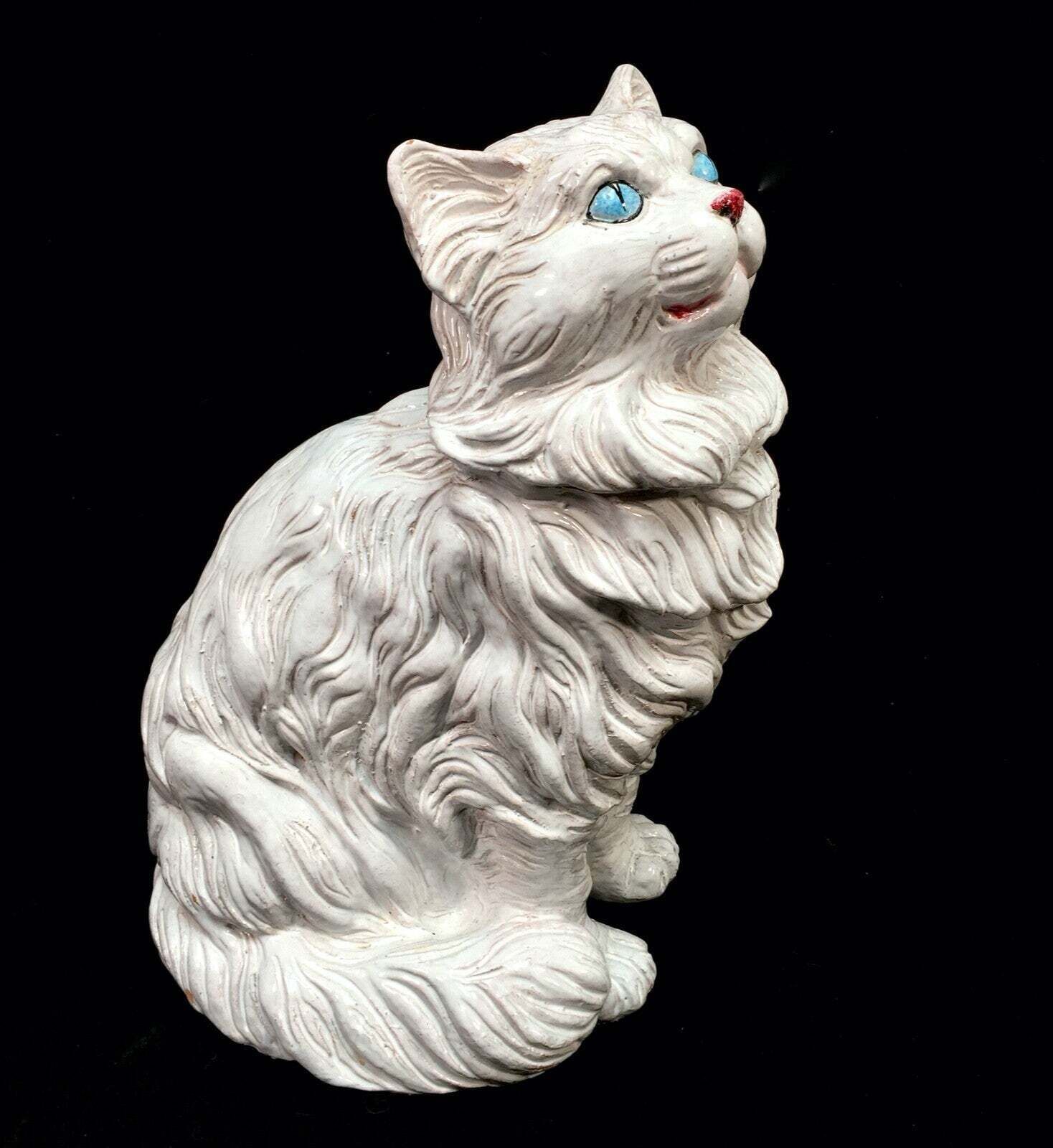 Vintage 1960s Italian Ceramic Pottery Cat Kitten Statue / Antique / Mid Century photo buy