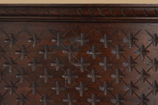 Large Portugees Neo Gothic Wall Panel In Carved Oak, 1850s photo buy