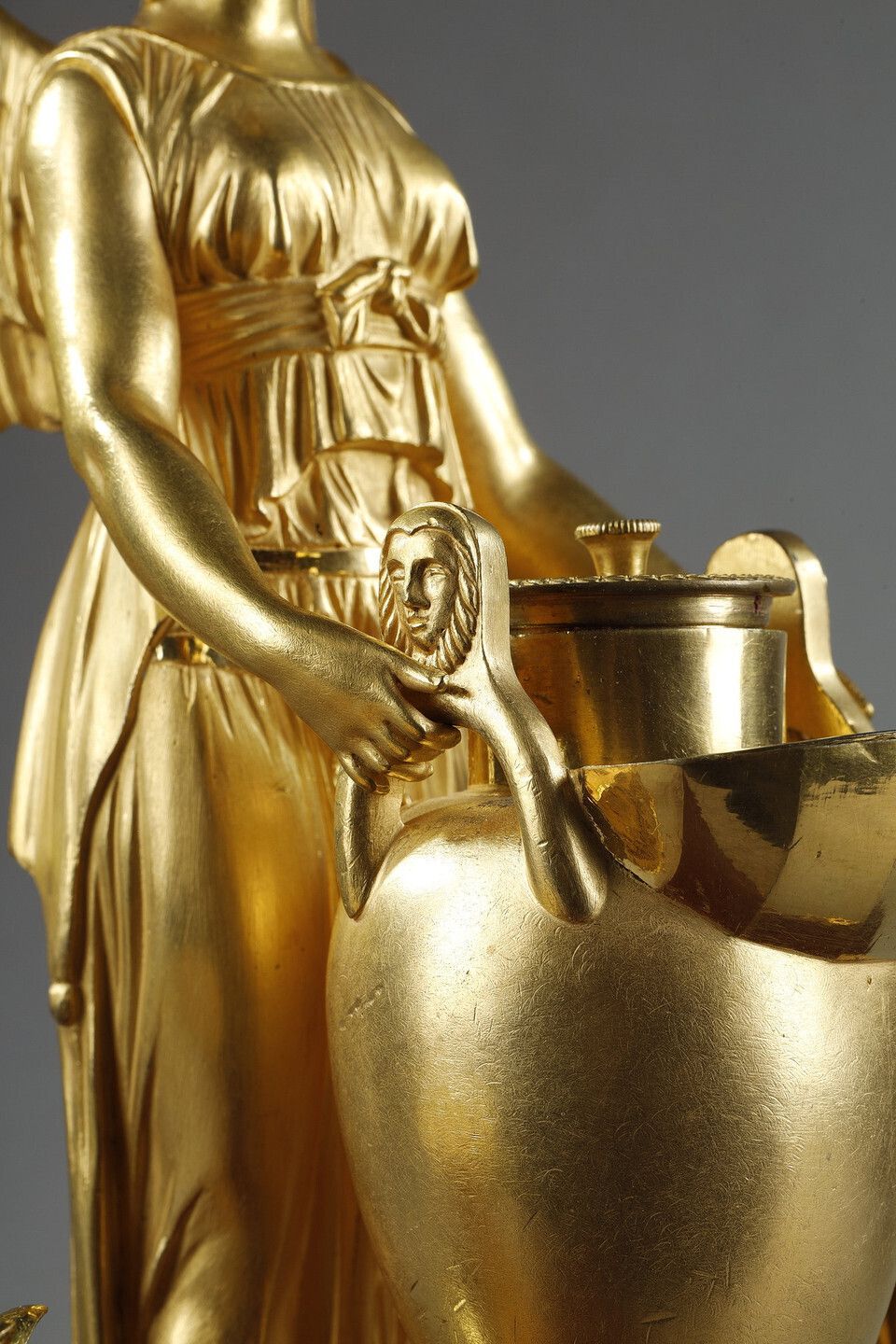 photo buy Gilt Bronze And Griotte Red Marble Inkwell, Empire Period, Early 19th Century