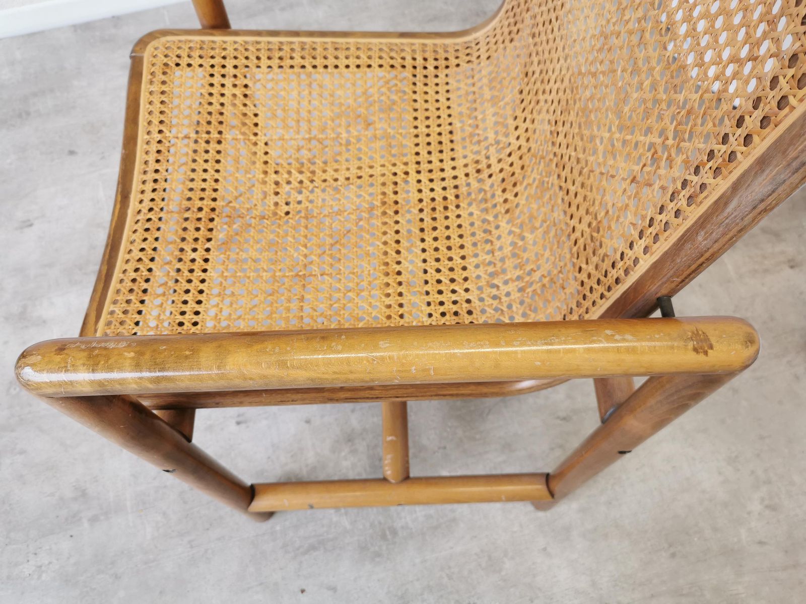 Vintage Wooden Armchair With Cane By Branko Ursic For Stol Kamnik / 1970s Yugoslavia / Mid Century Lounge Reading Chair Centerpiece photo buy