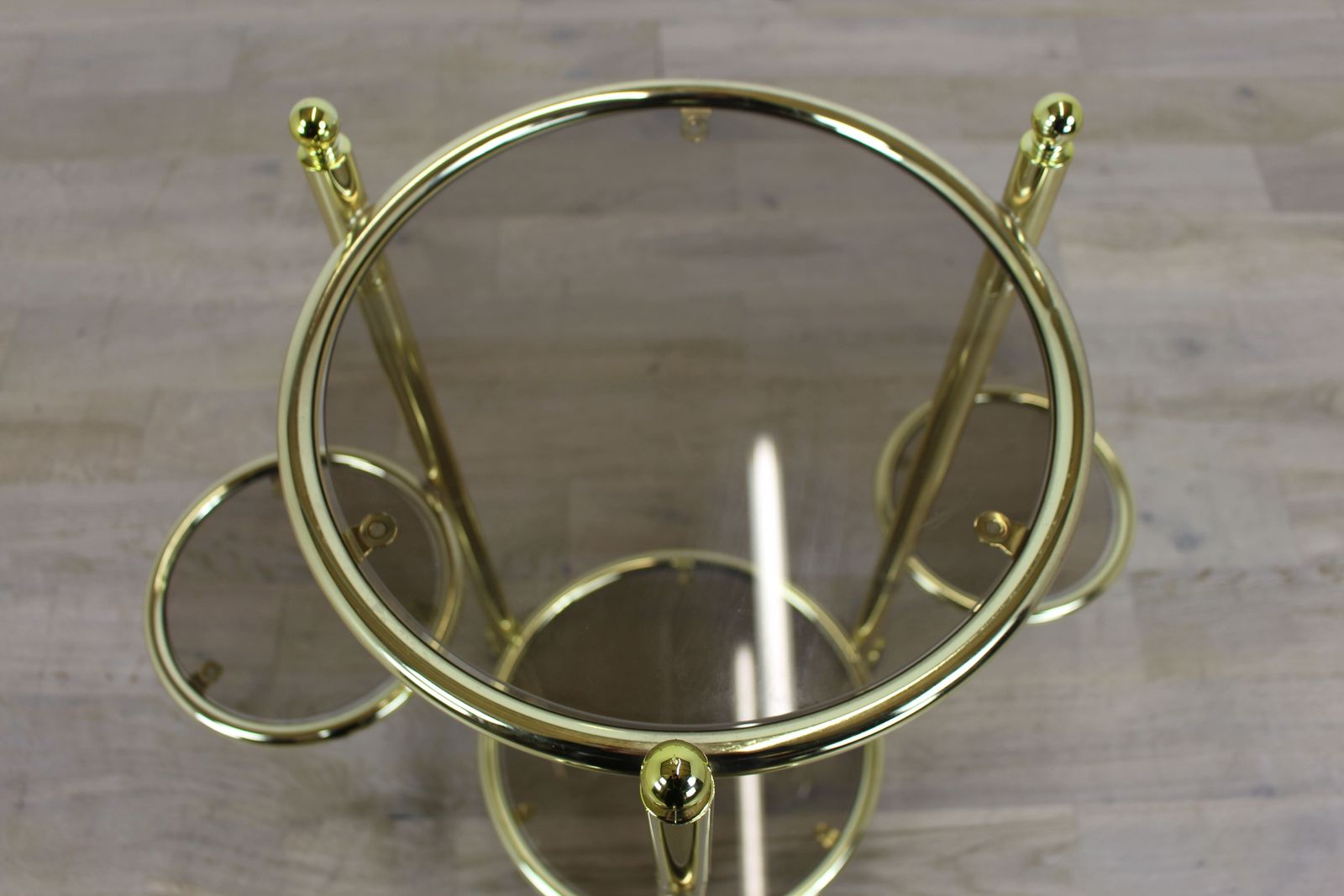 Hollywood Regency Style Brass And Glass Cocktail Trolley photo furniture