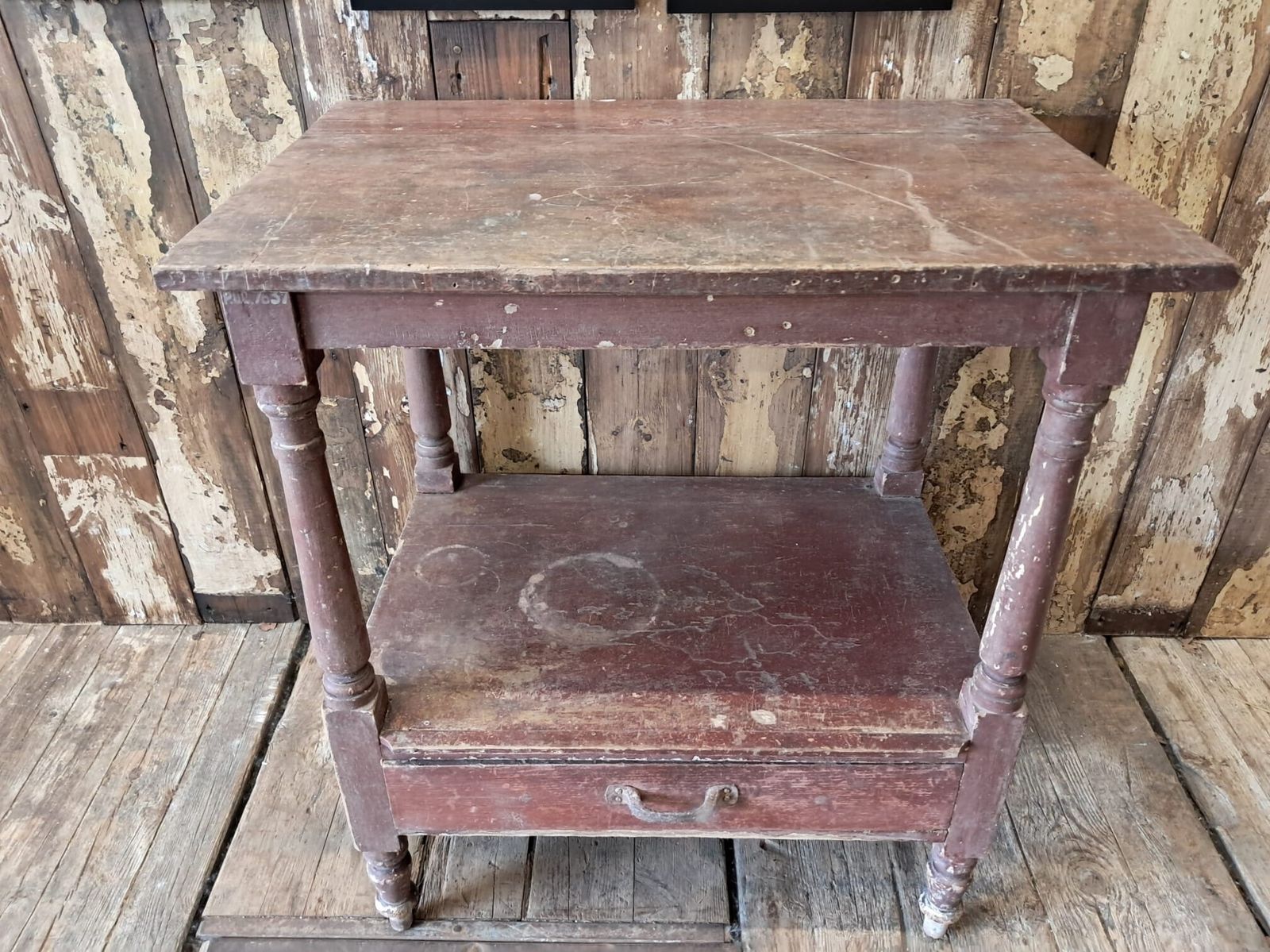 Rustic Side Table photo vintage