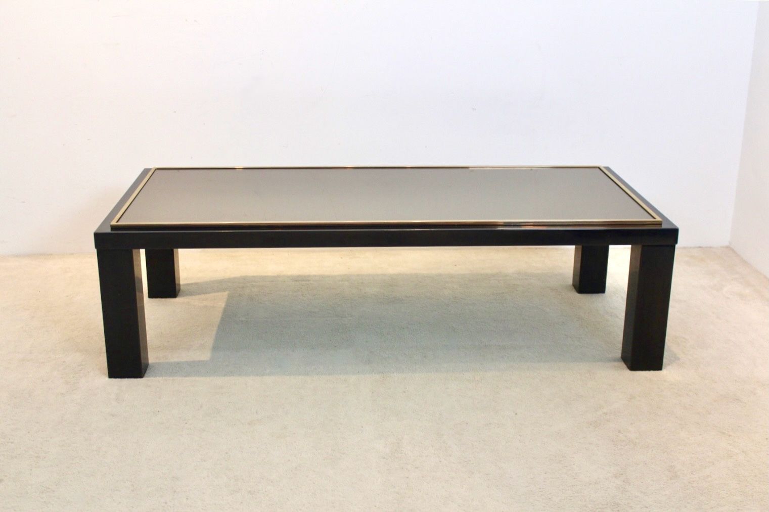 Large Belgochrom Gold And Smoked Glass Coffee Table photo 2397.0