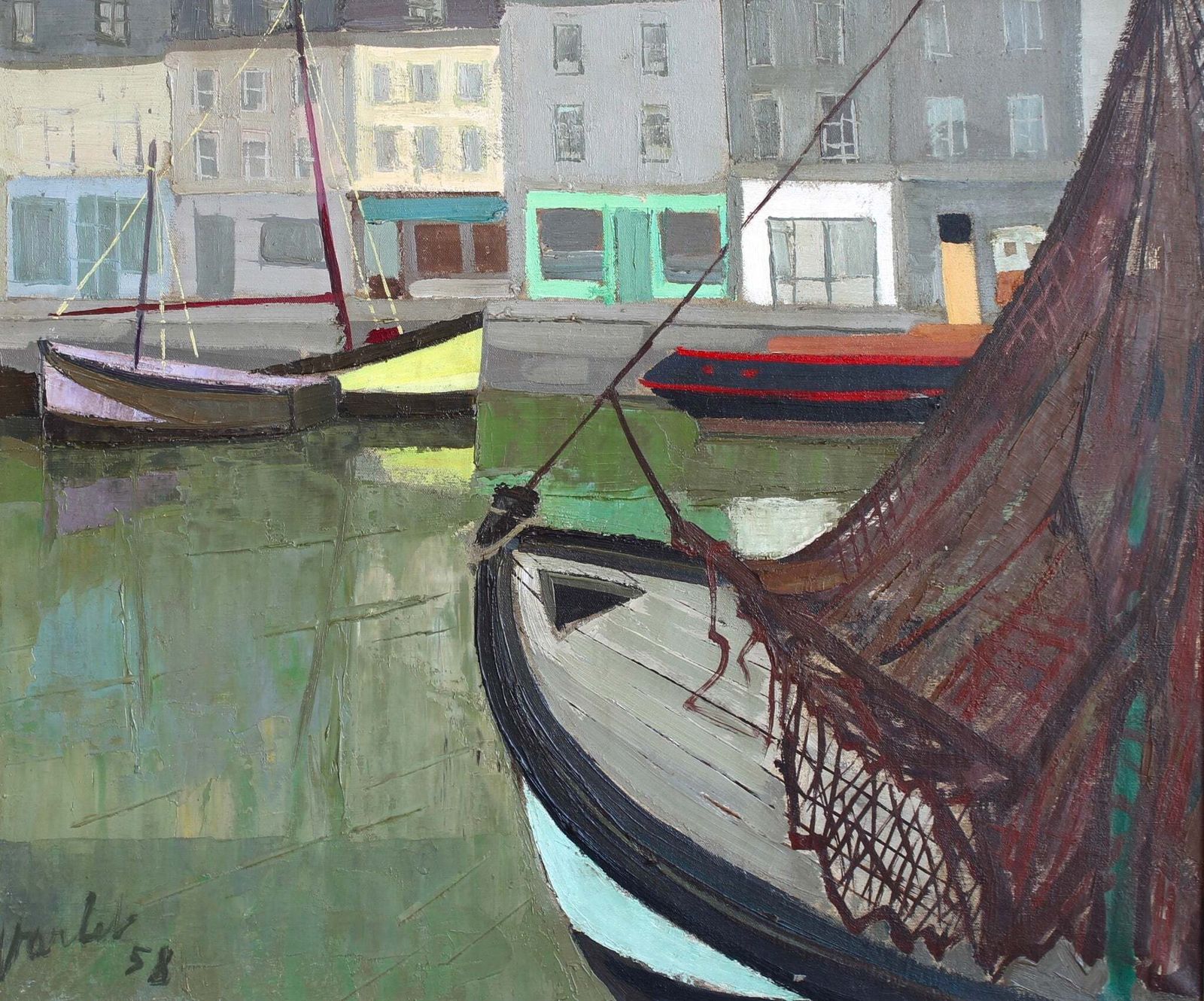 The Port Of Honfleur' By Julien Varlet (1958) photo furniture