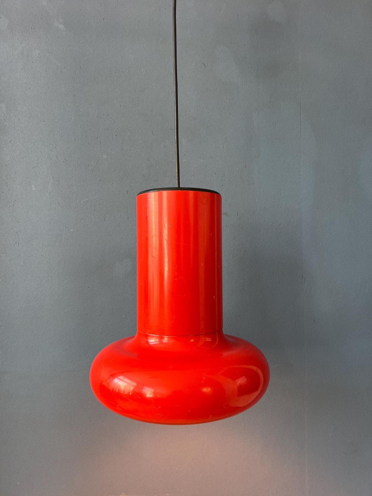 Vintage Rood Space Age Kegelvormige Hanglamp photo 185.0